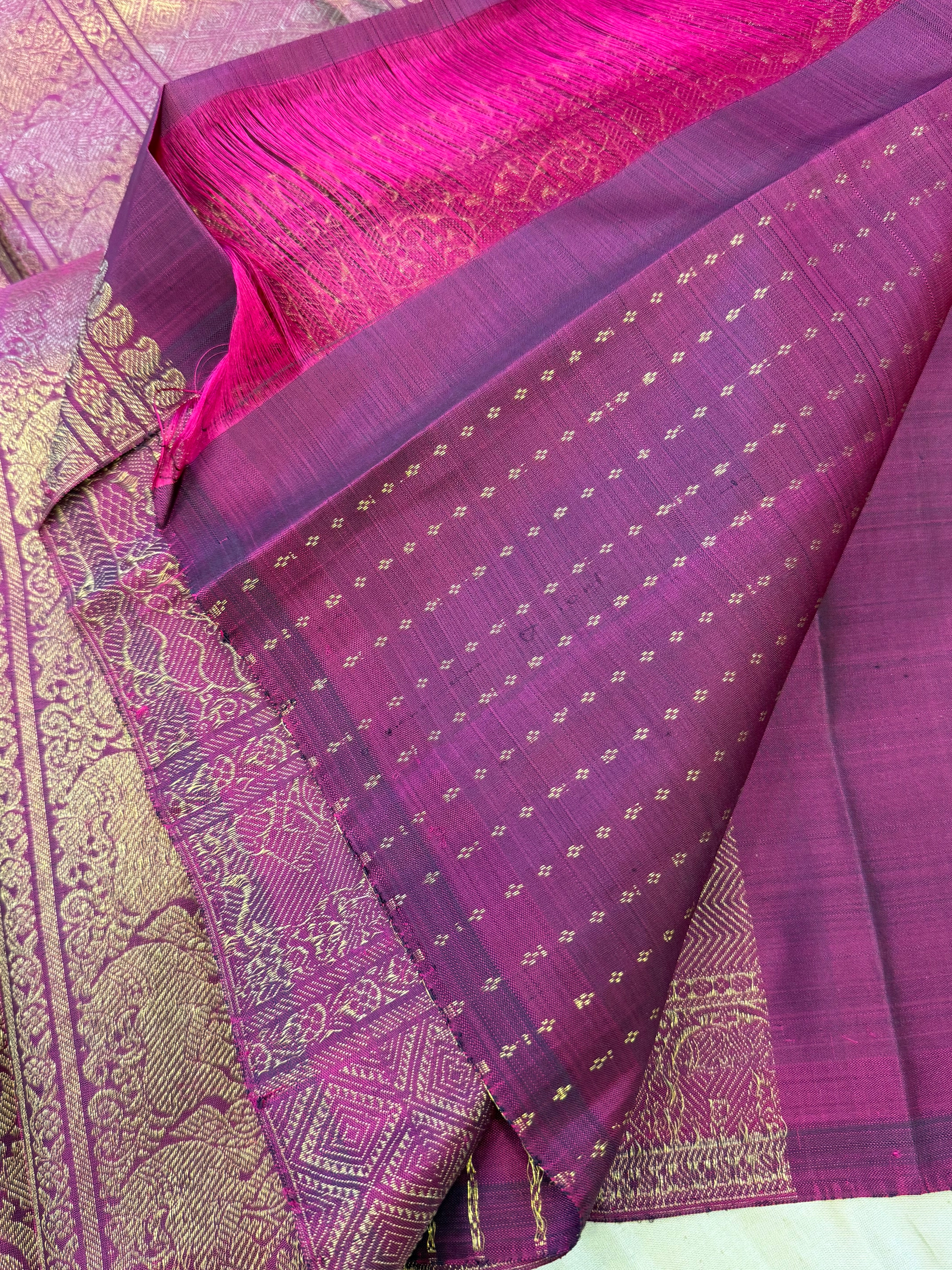 Concept saree - Magenta evening and morning border / kanjipuram silk