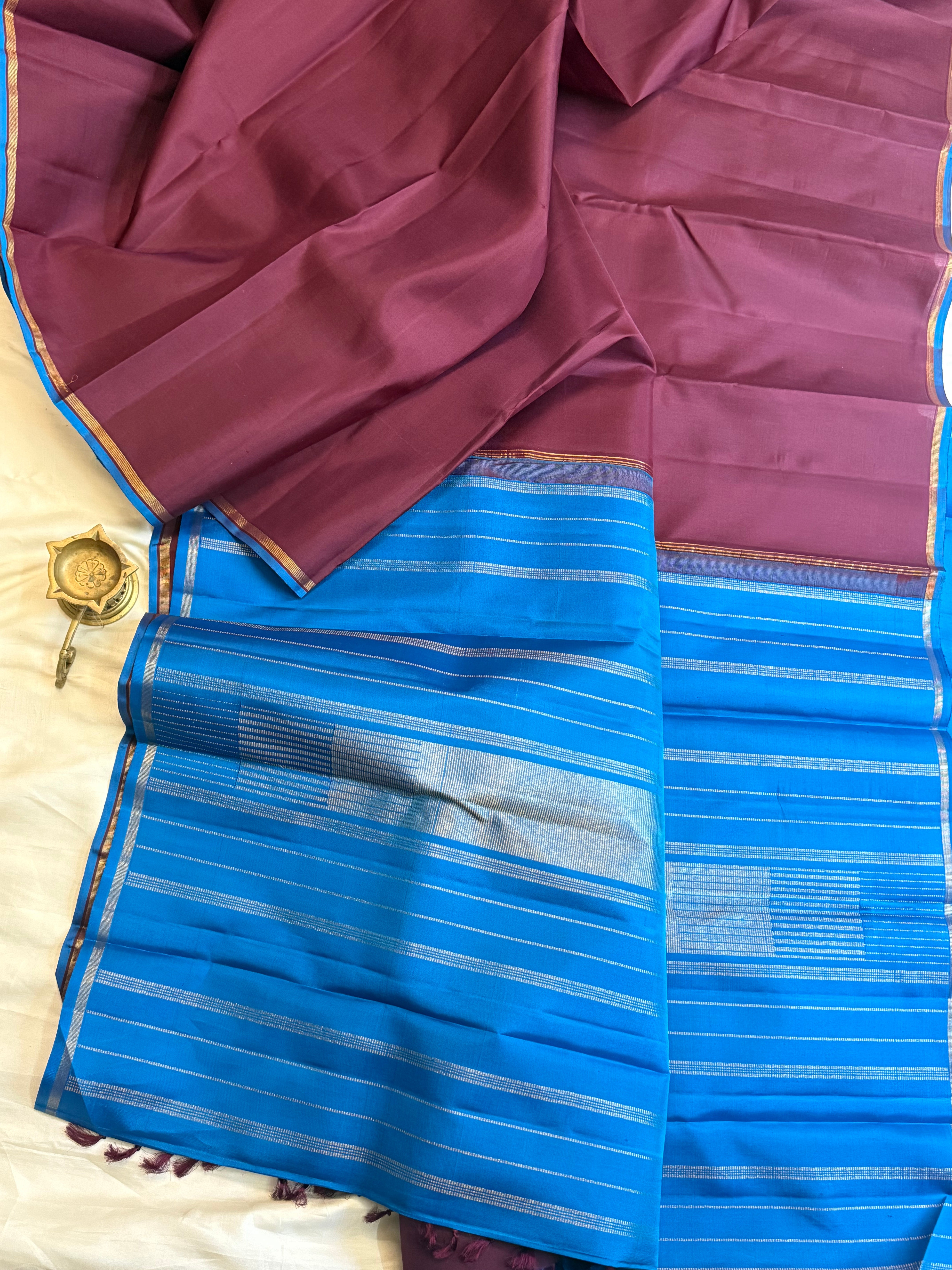 Podi color with blue/ kanjipuram silk