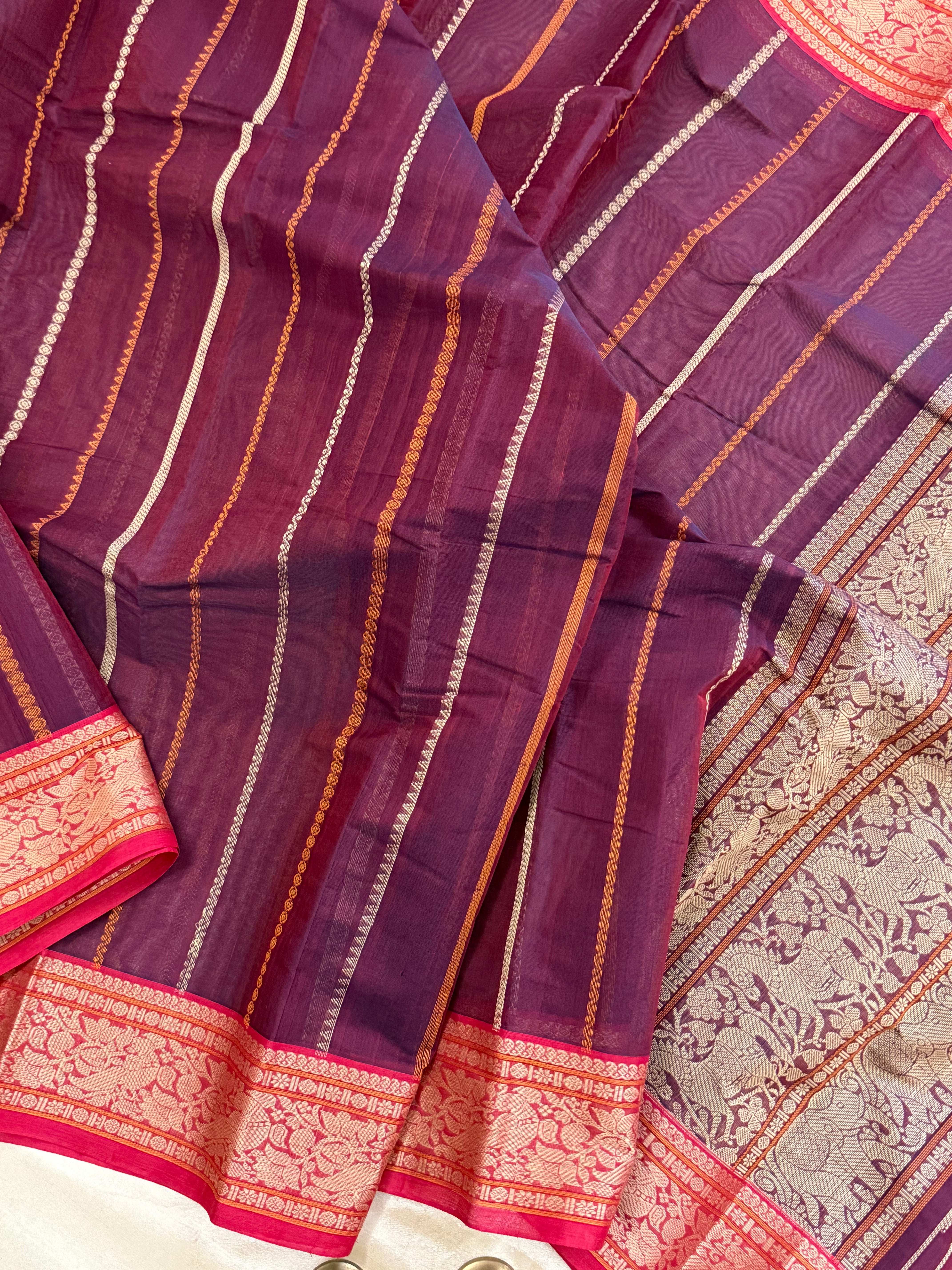 Pinkish Araku stripes / Kanchi Cotton