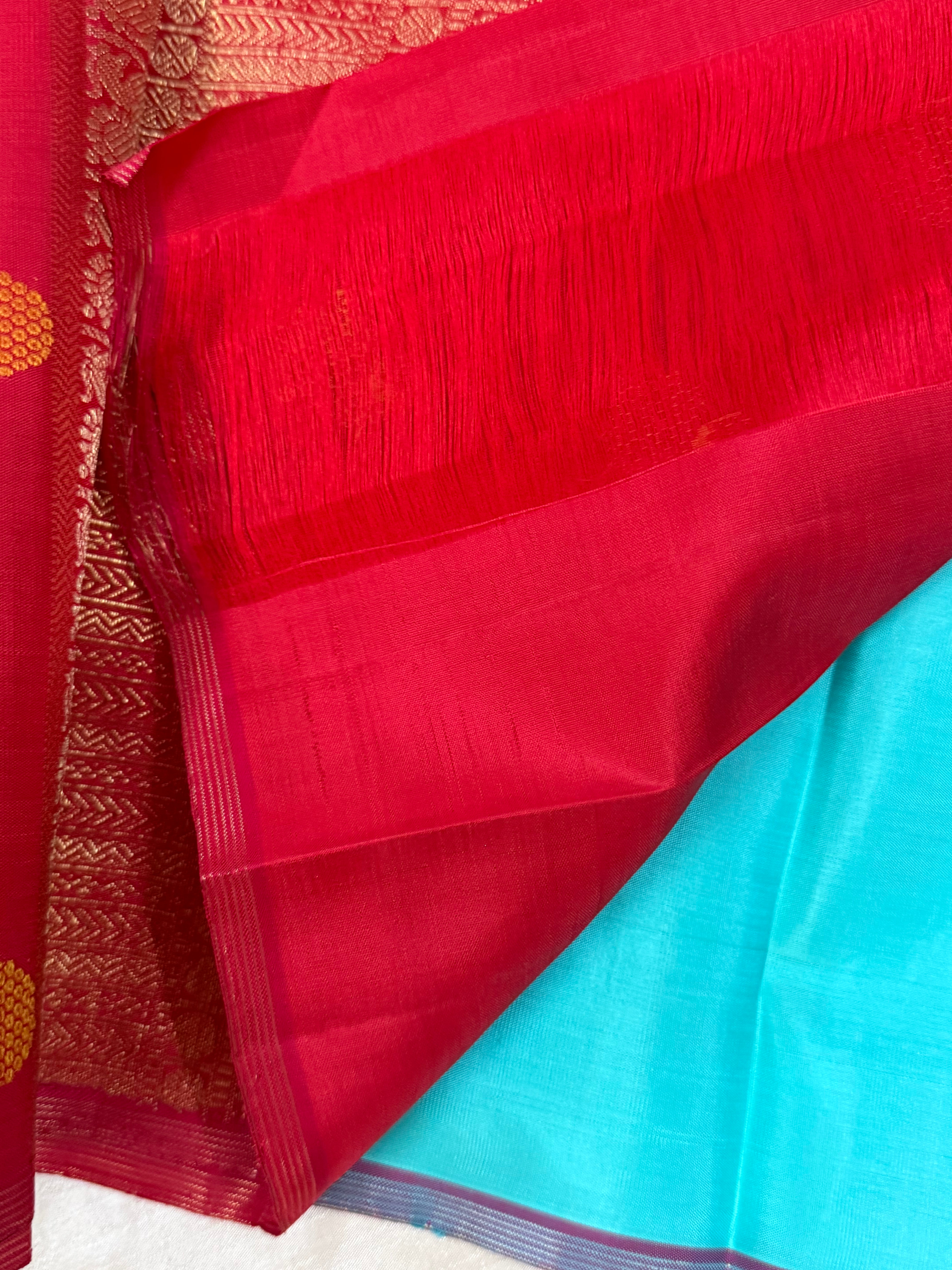 Turquoise blue / Kanjipuram silk