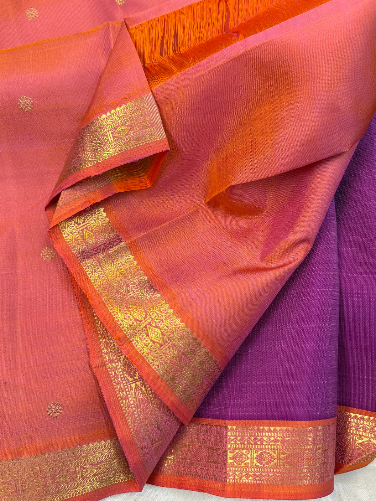 Vadamalli small border with Zari Butta/kanjipuram silk saree clsa 12363