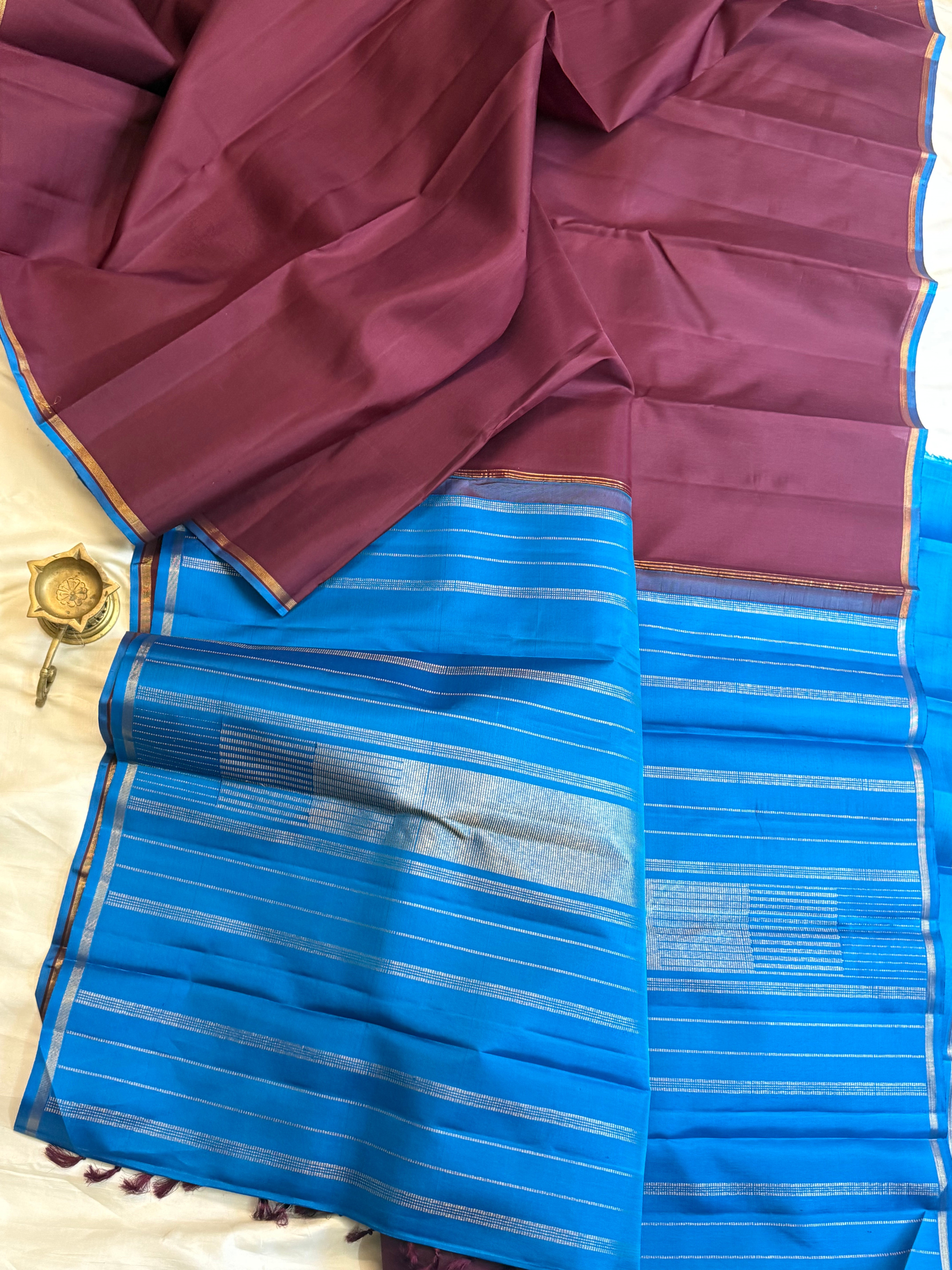 Podi color with blue/ kanjipuram silk