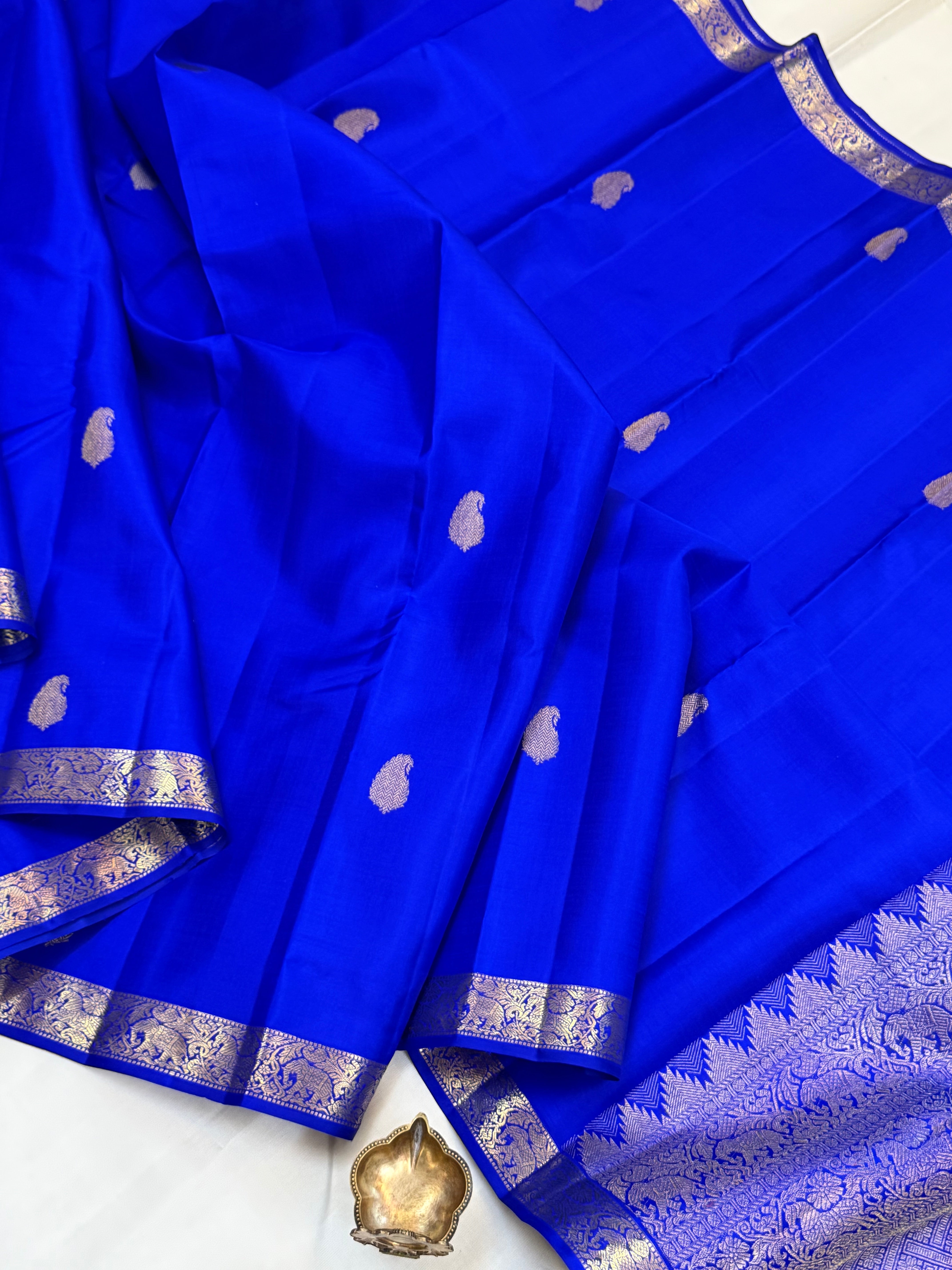 Ink blue budget friendly 2g Kanjipuram silk CLSA11010