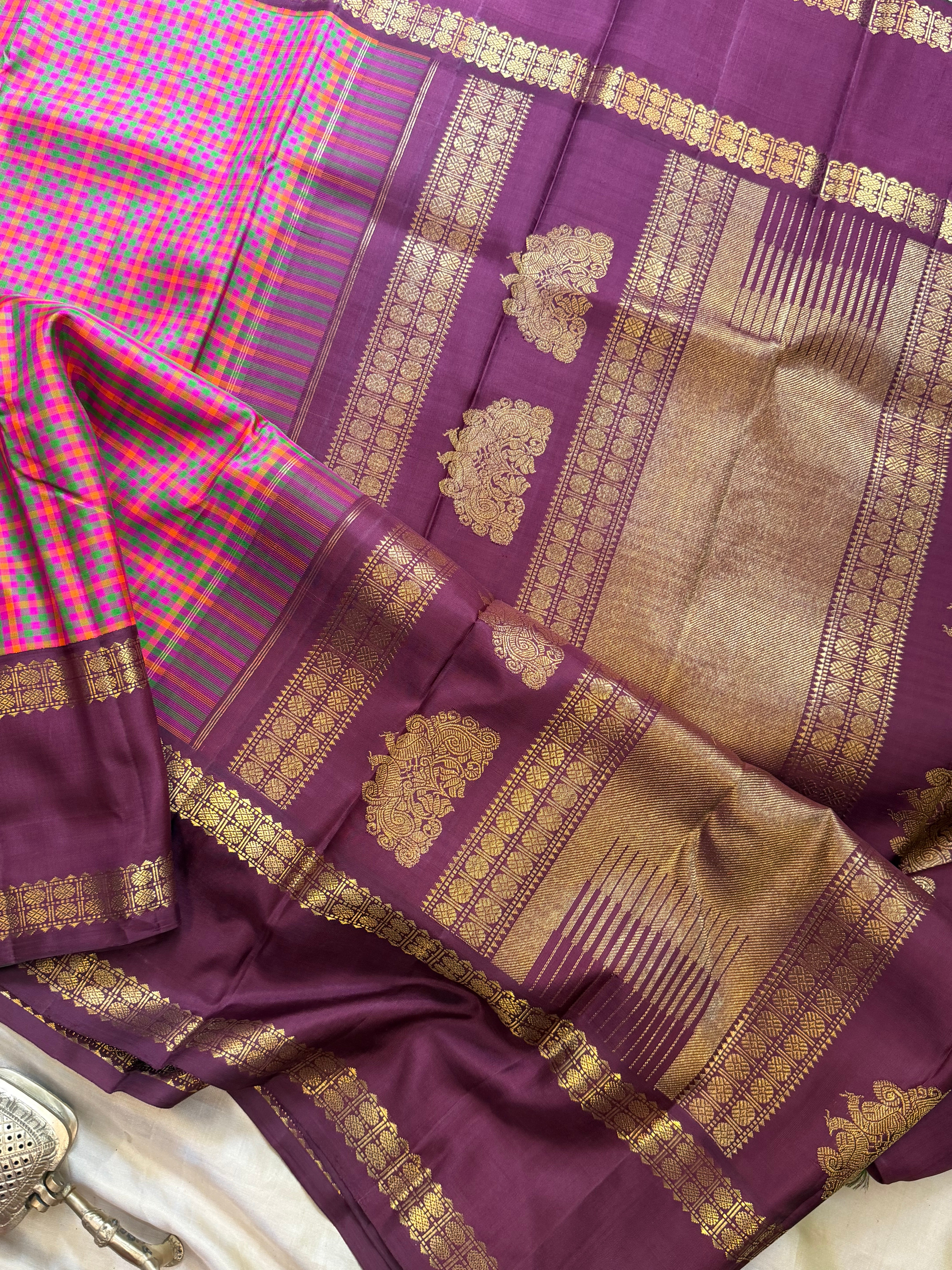 Vaijayanthi mala Kattam Korvai / Arani silk