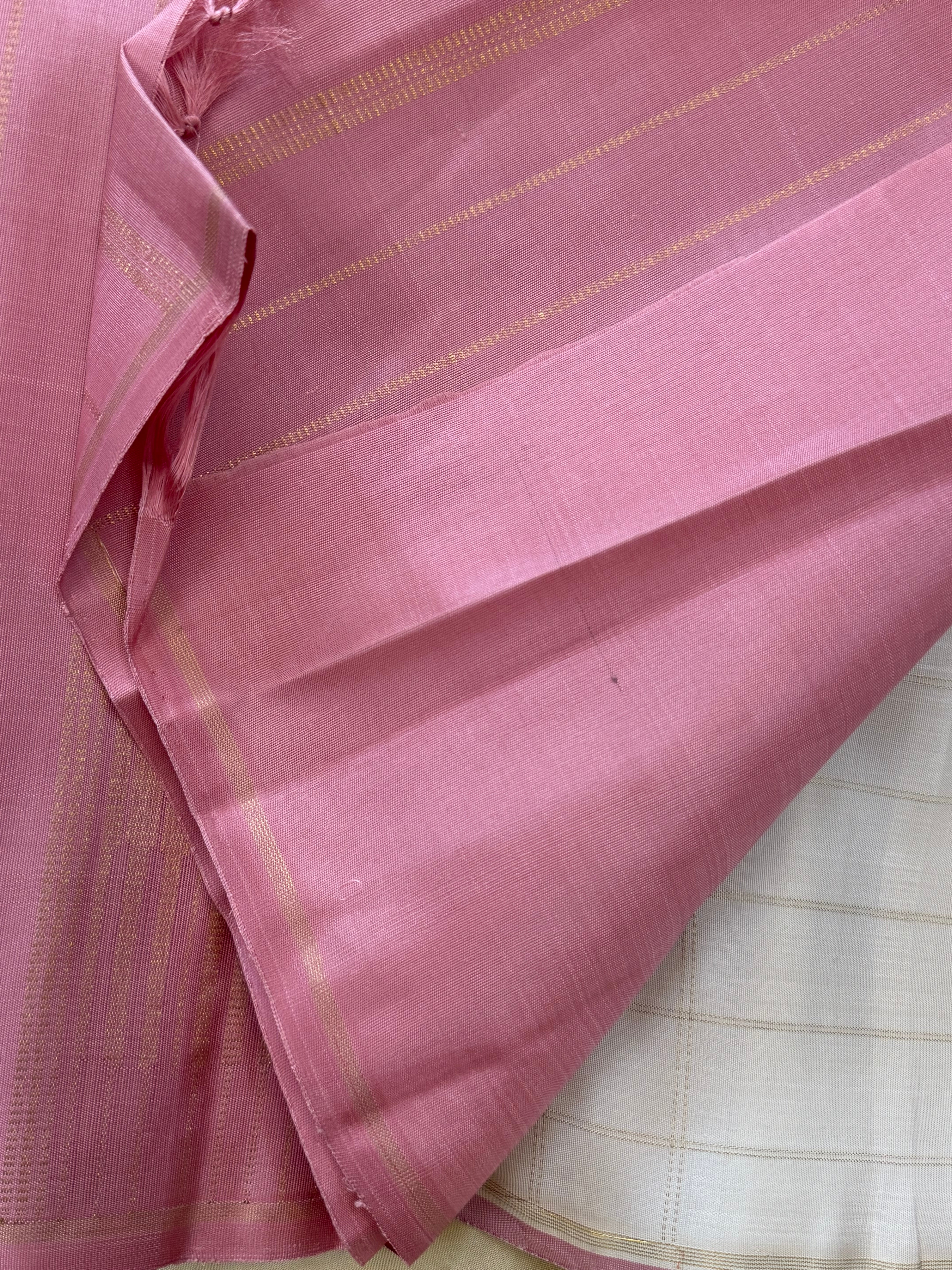OFFWHITE BODY ZARI KATTAM / KANJIPURAM SILK SAREE CLSA 10715