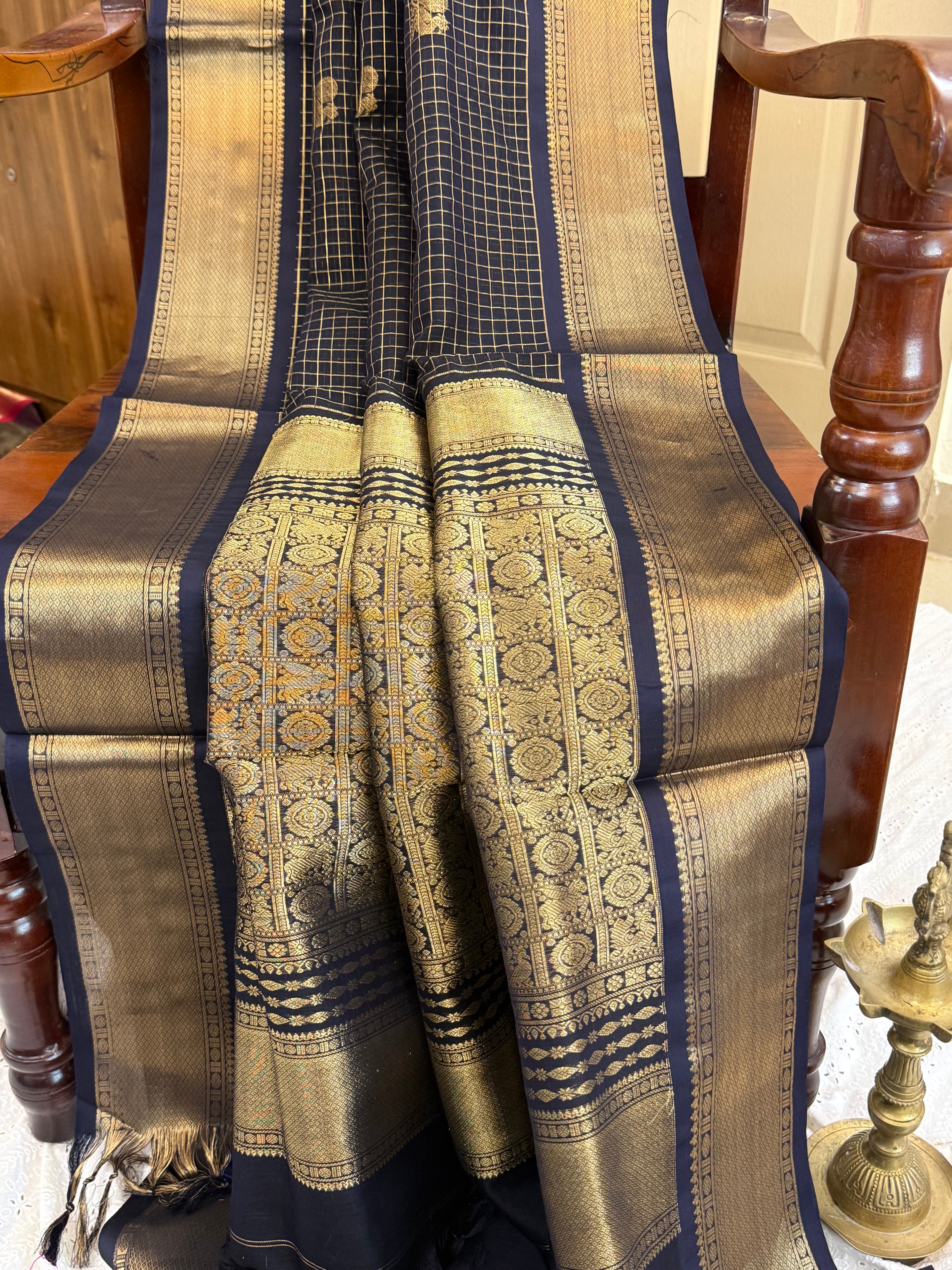 Deep blue kattam butta / Premium Silk Cotton CL1711