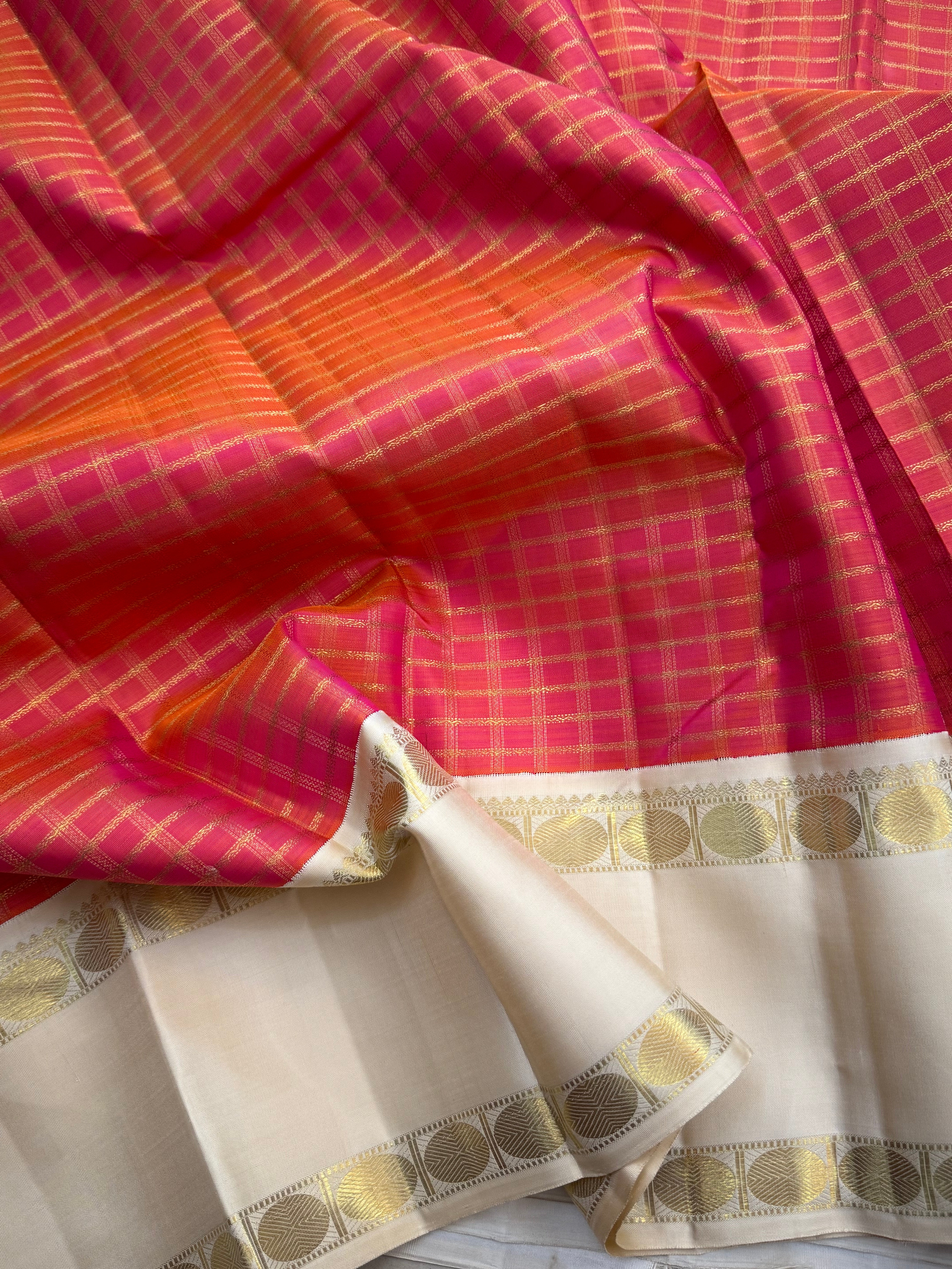 Zari Kattam Kai korvai retta pet / kanjipuram silk CLSA9875