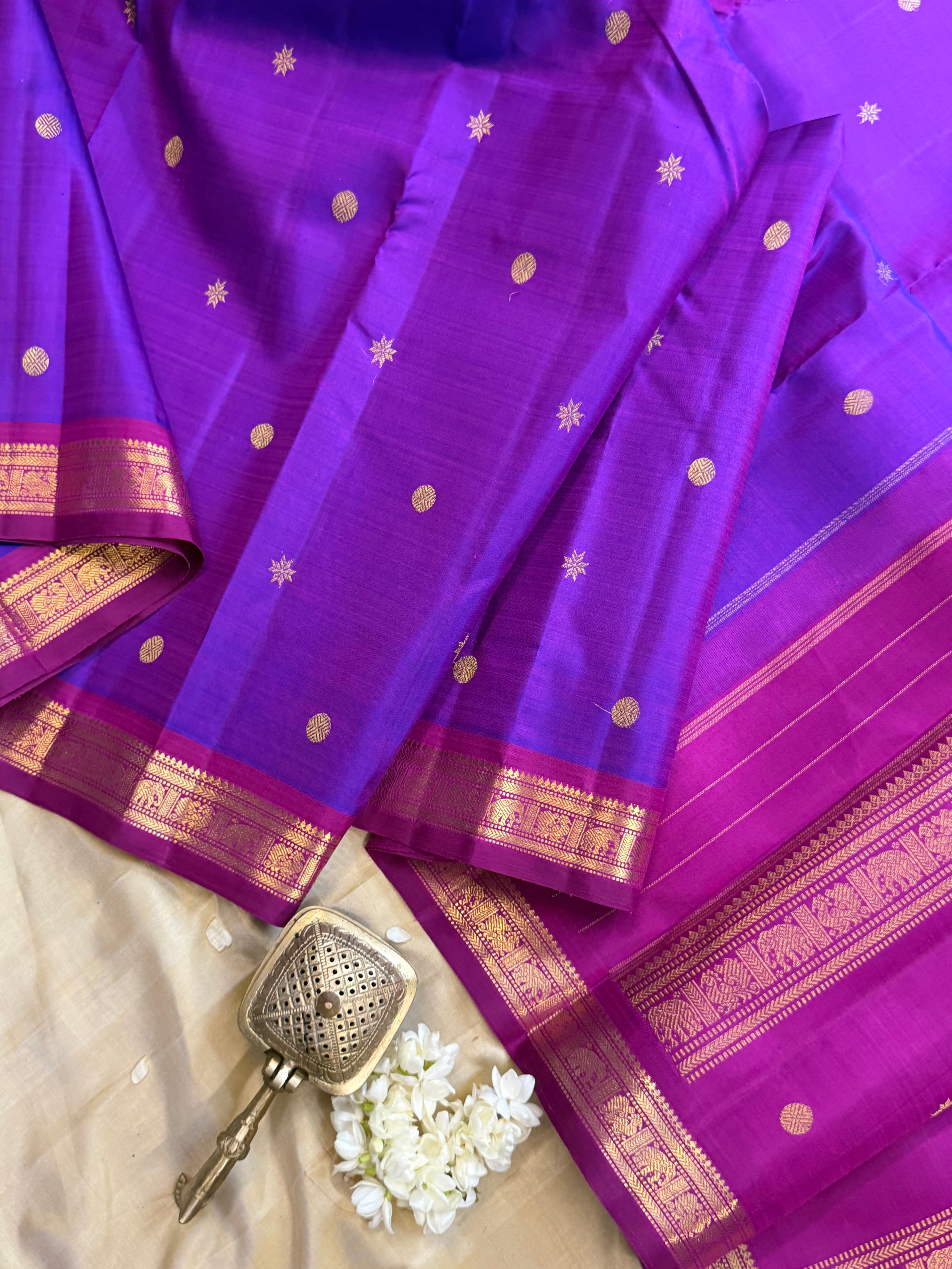 Meenakshi small border / Kanjipuram silk saree clsa 11658