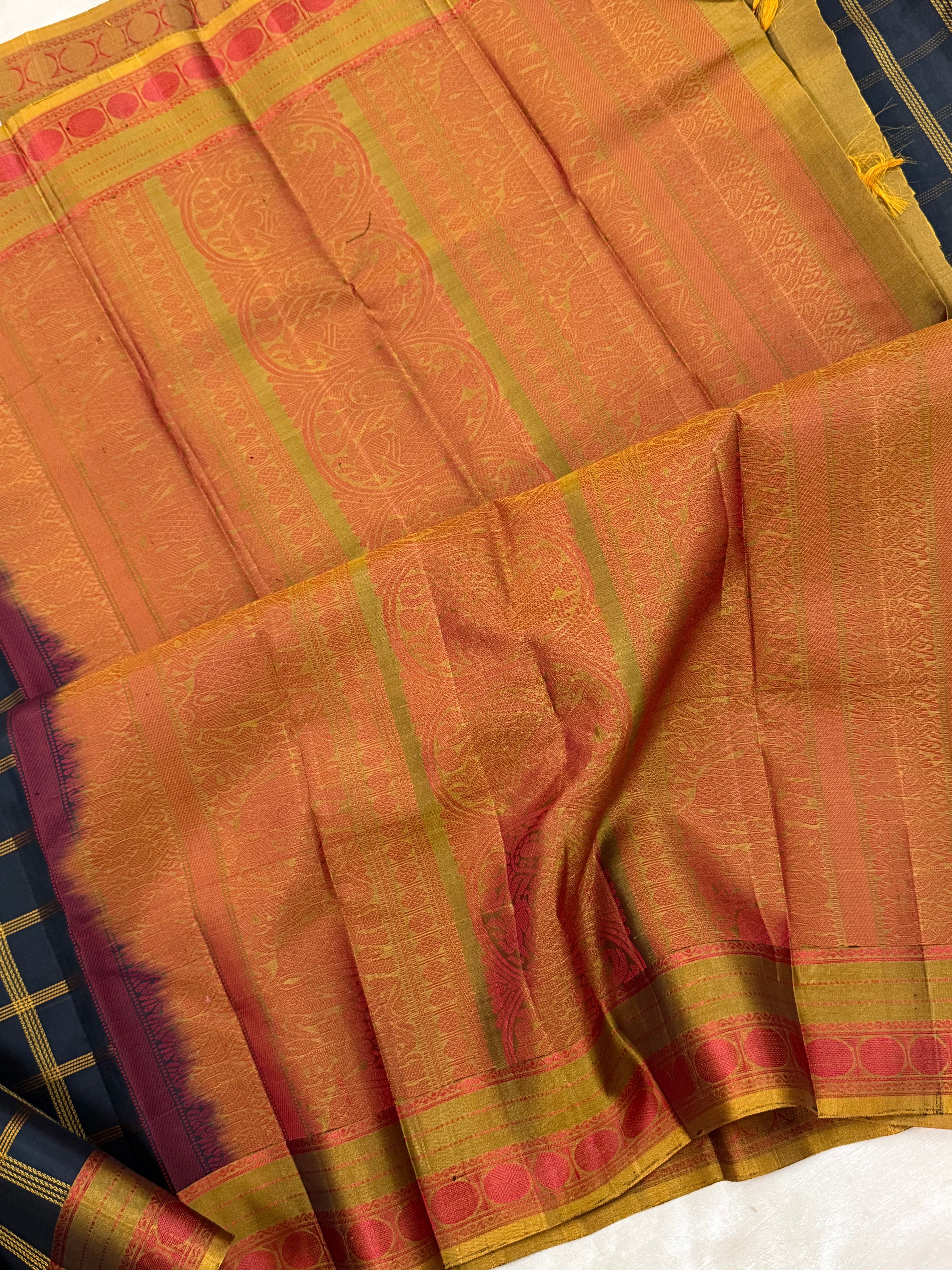 Black and mustard kattam / Varnangal Soft Silk