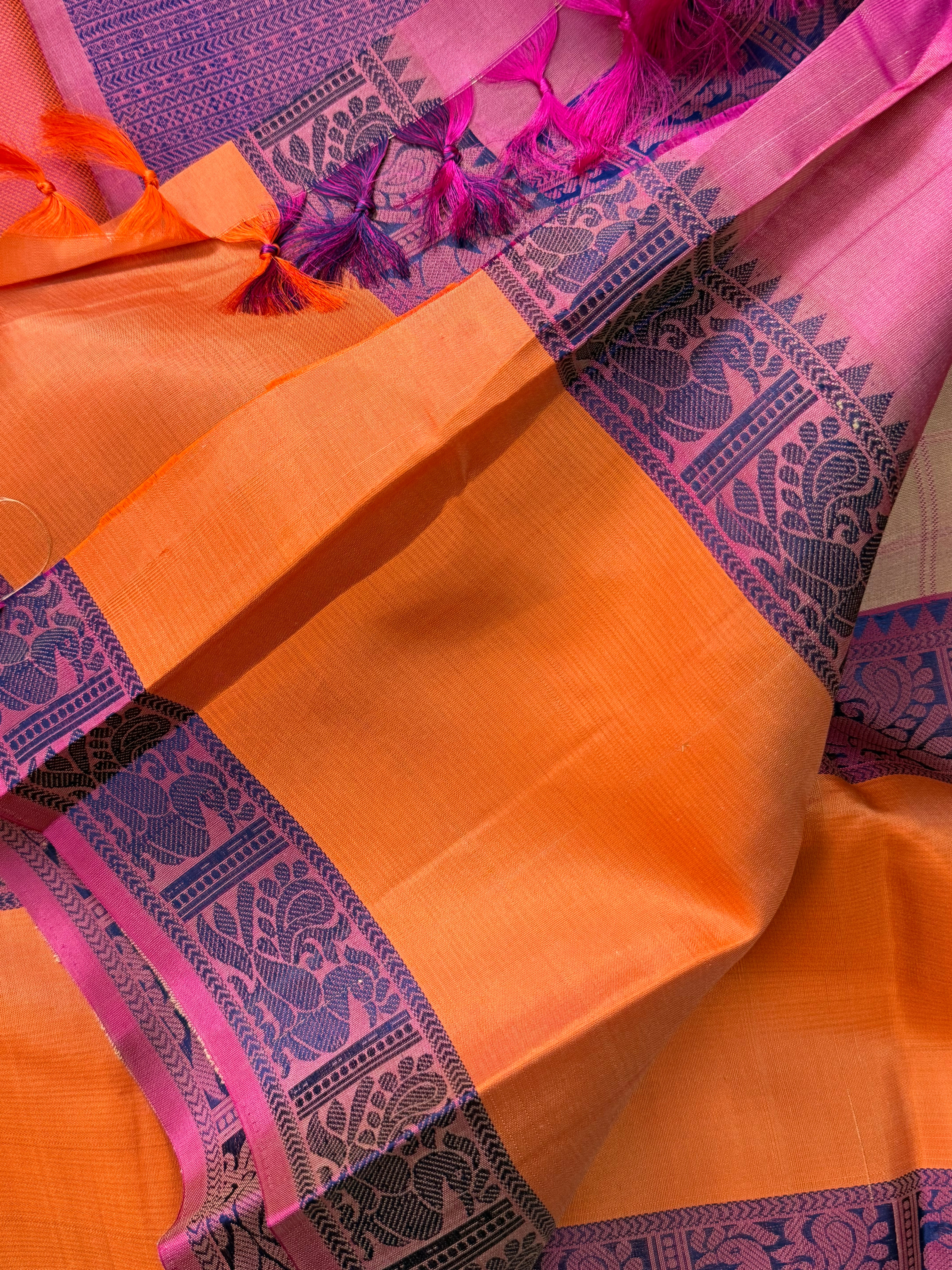 Beige kattam long border / Varnangal Soft Silk CL8734