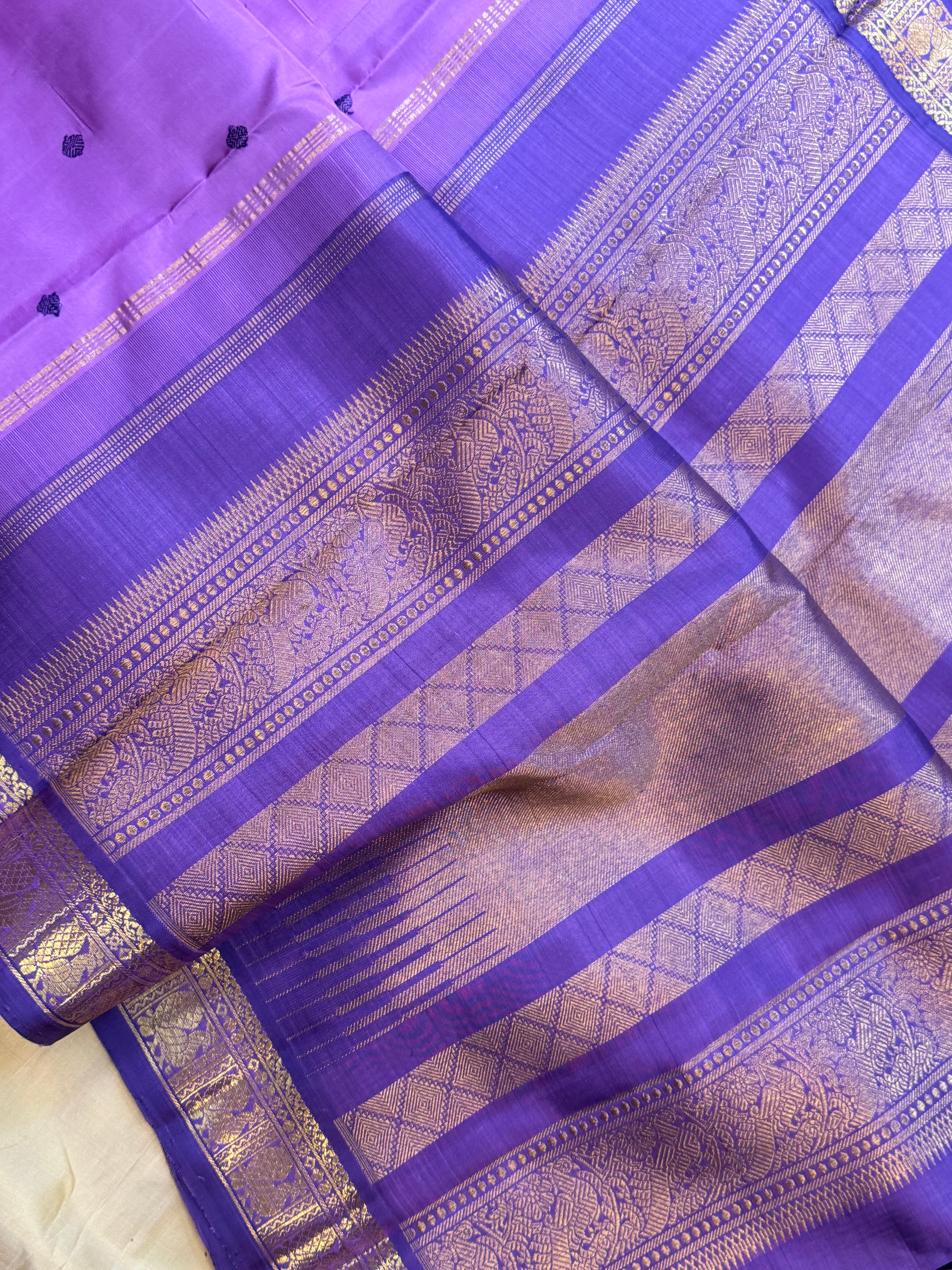 Lavender small border / Kanjipuram silk saree clsa 11442