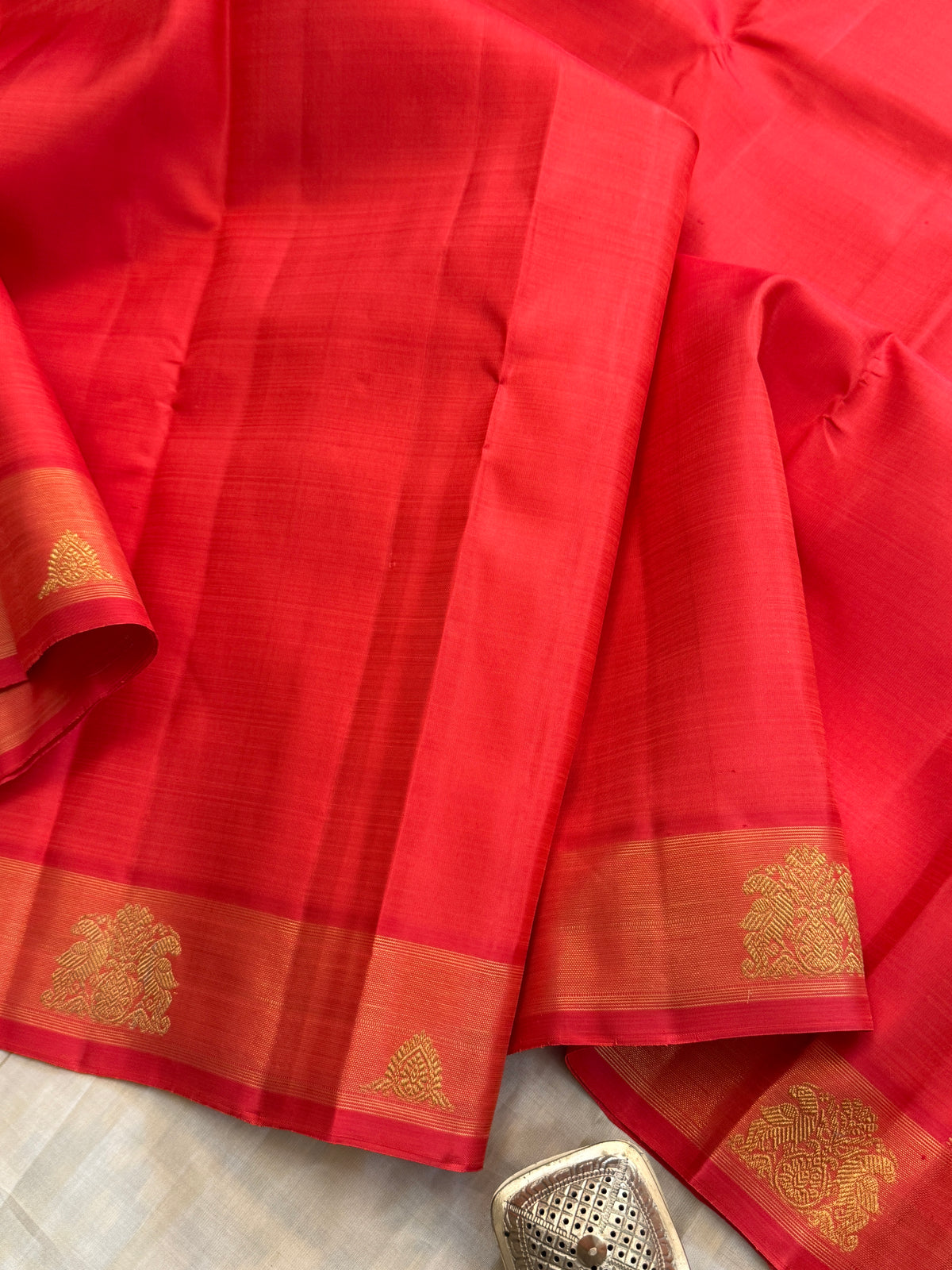 Rustic orange border Butta / kanjipuram silk sarees CLSA 11401