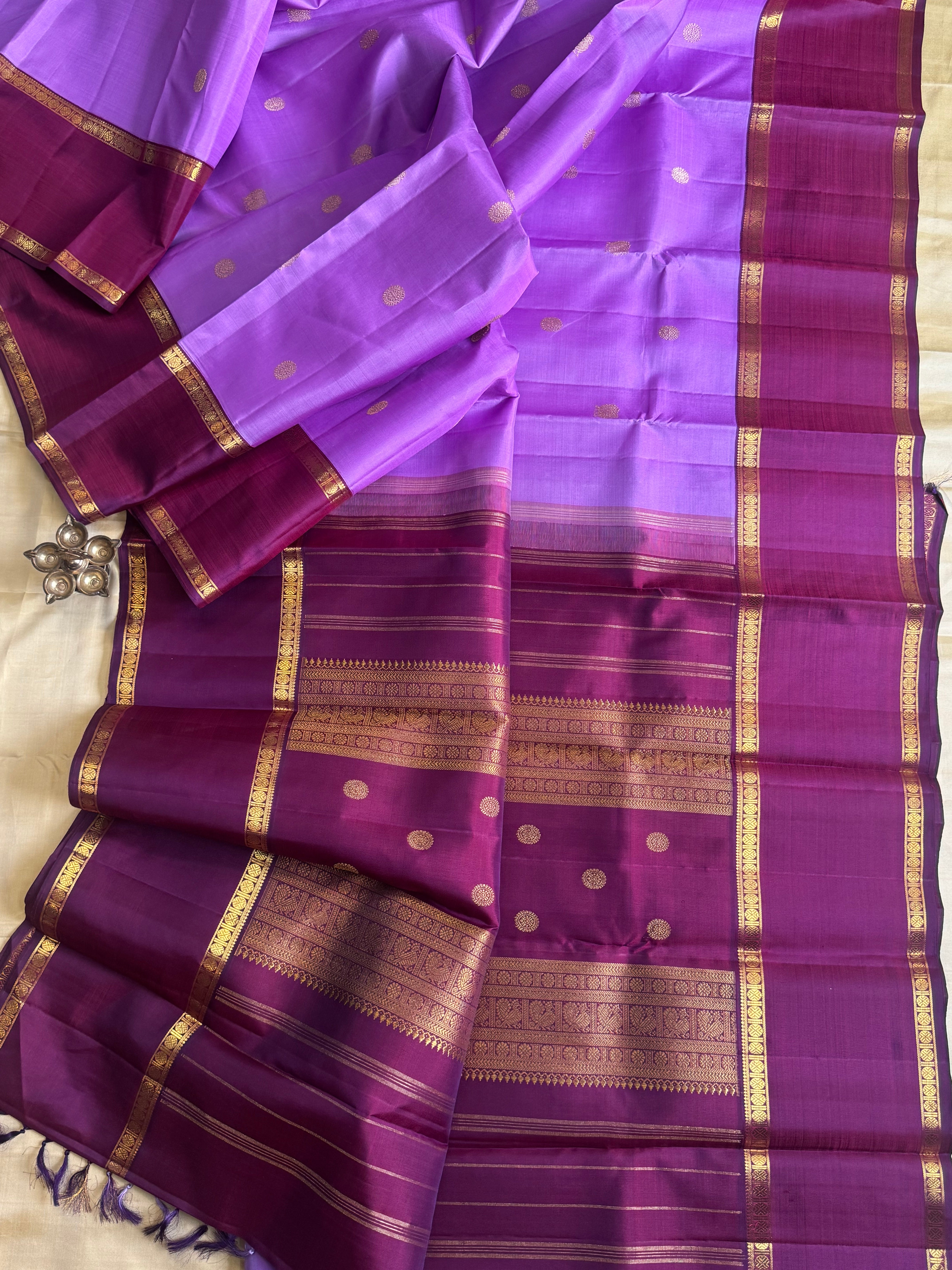 December poo rettapet border/ kanjipuram silk
