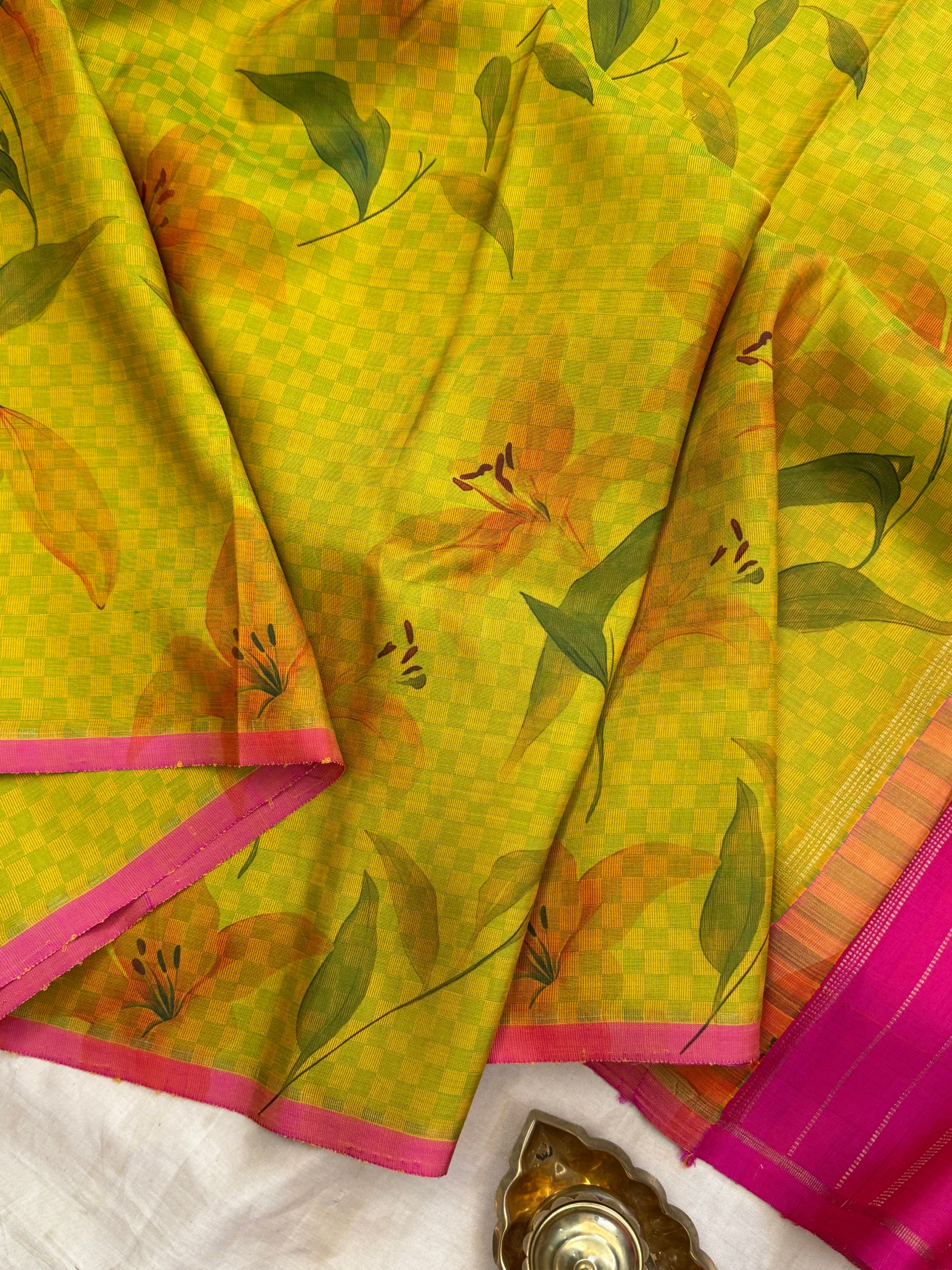 FLORAL DIGITAL PRINTED PURE ZARI / KANJIPURAM SILK SAREE CLSA 10815