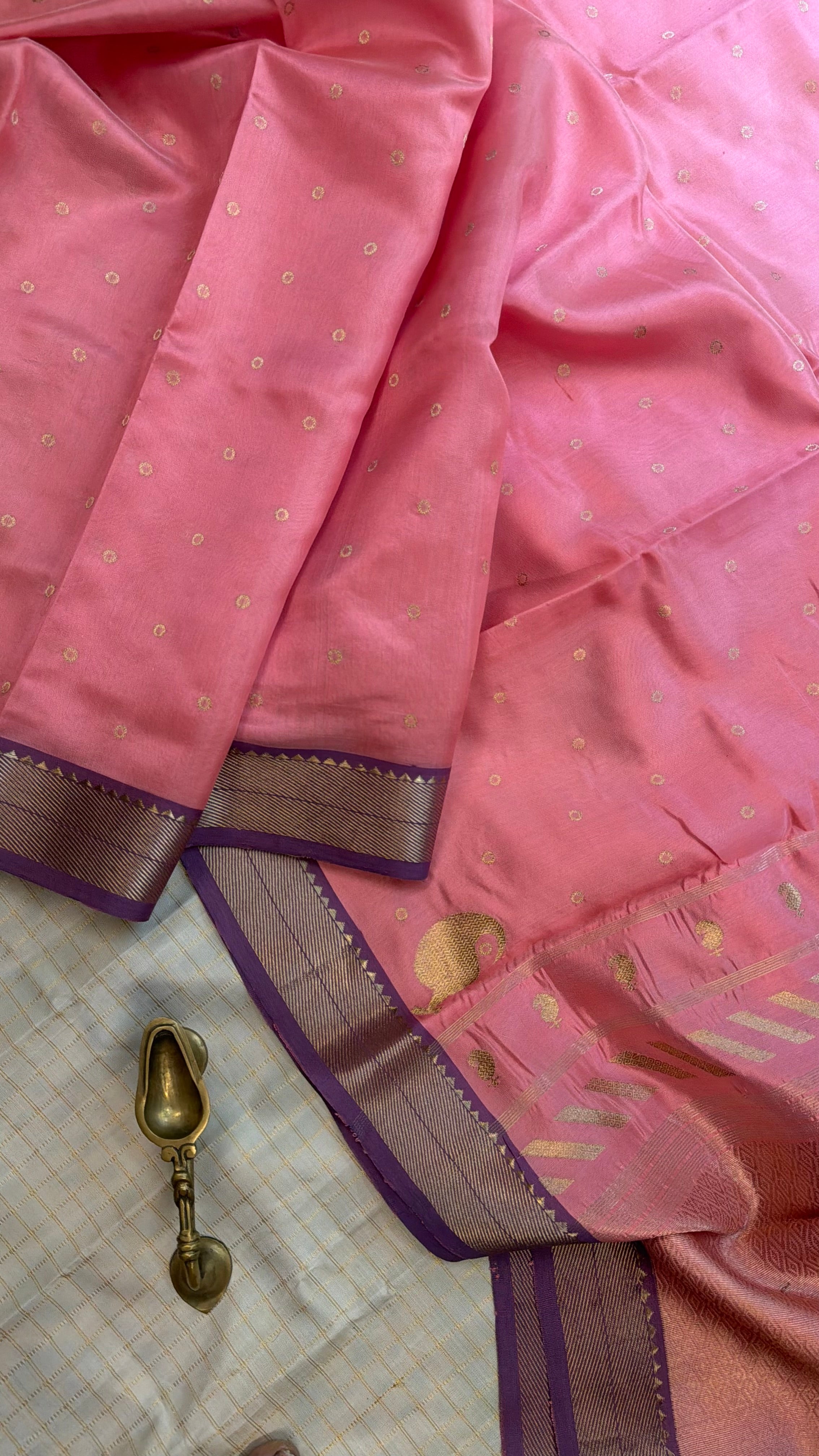 Revival ektara Butta Chanderi silk