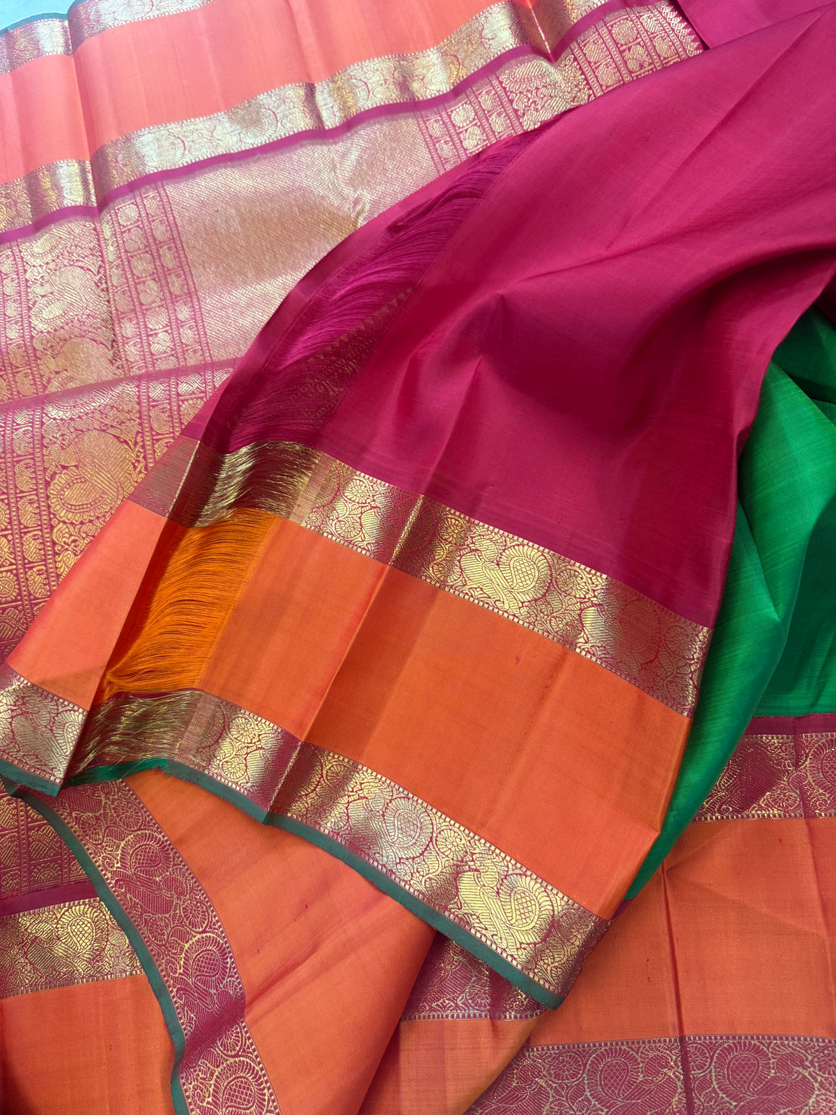 Premam: pachai kili Korvai kanjipuram silk