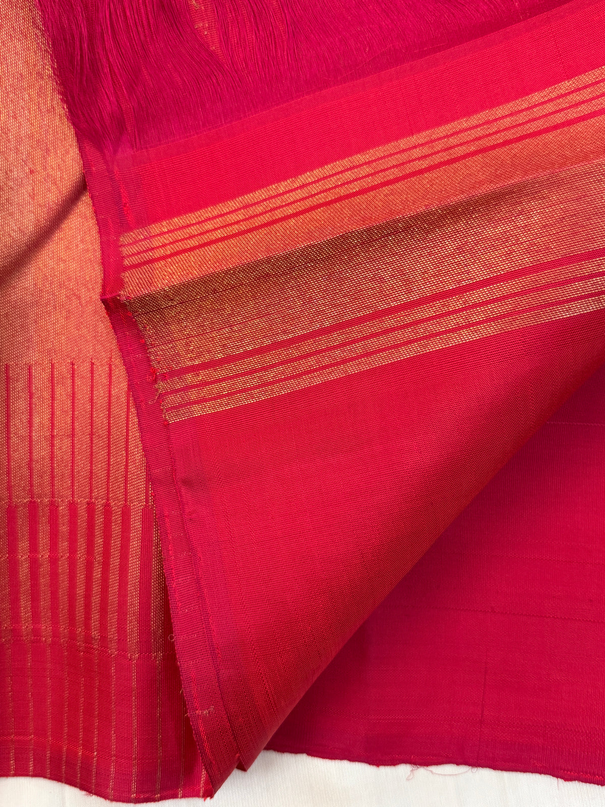 Navarathri - Day 4 Red Colour pure Zari Seepu border / Kanjipuram silk sree Clsa 10674