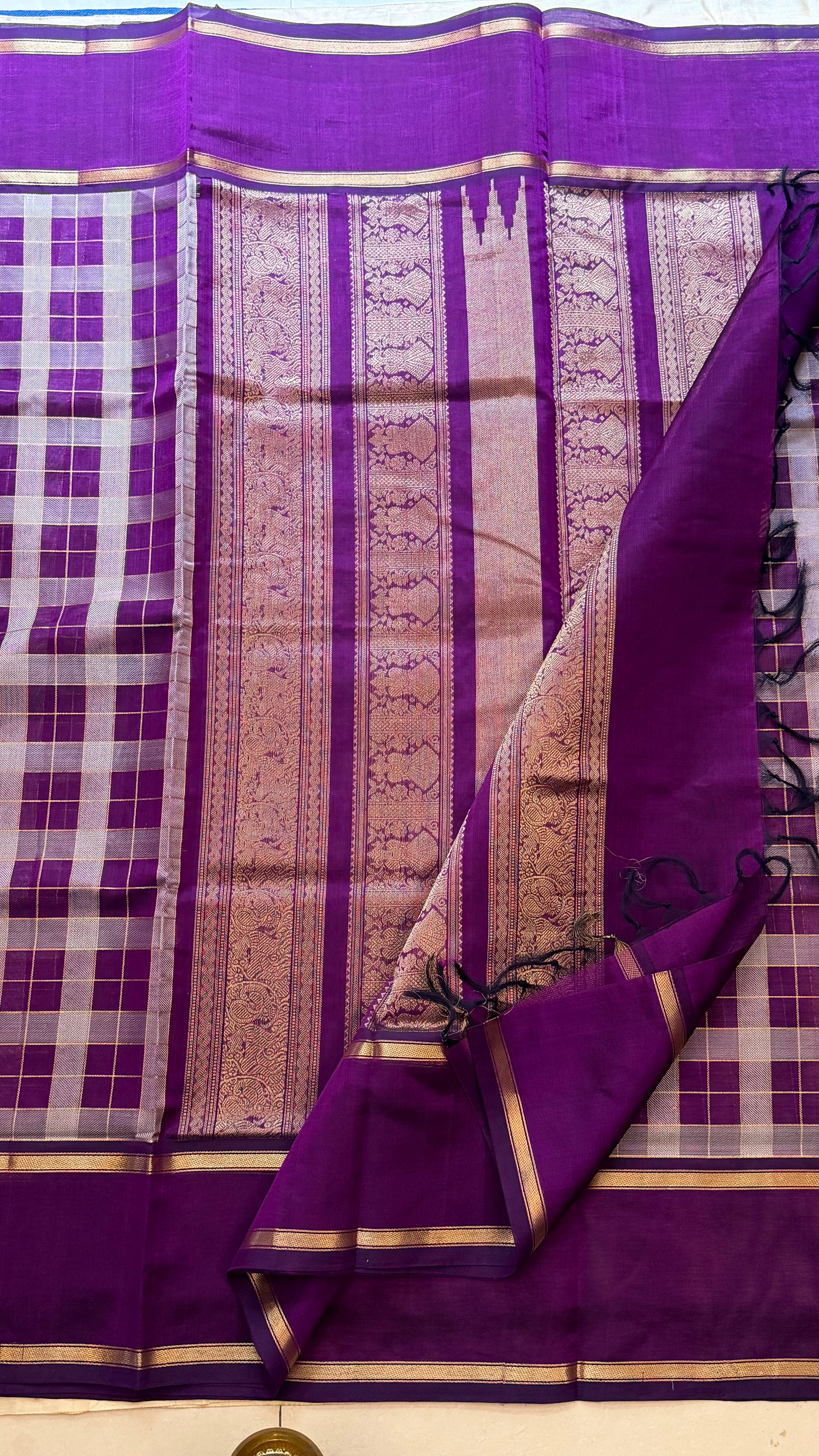 Chettinad Kattam purple silk cotton.