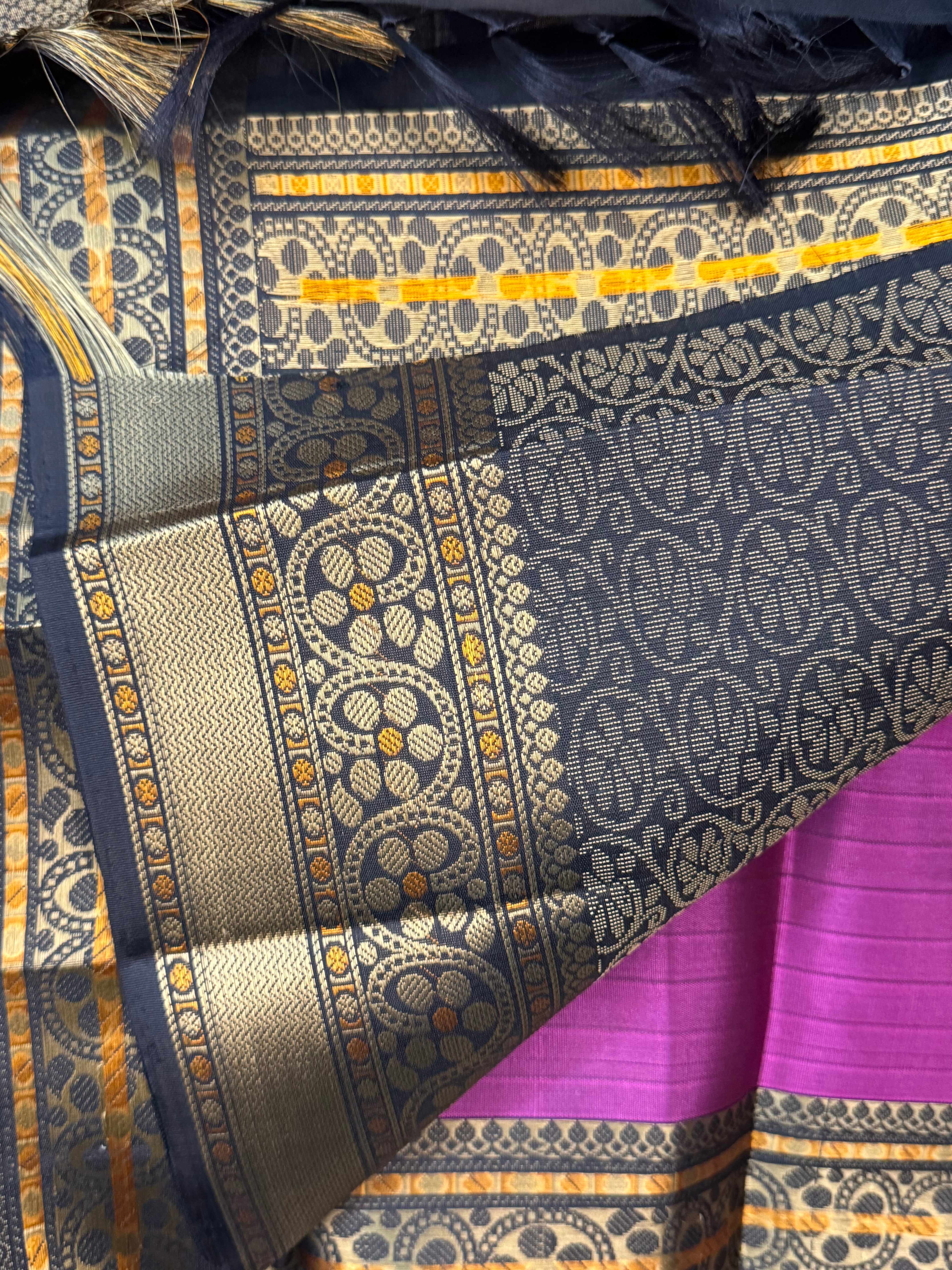 Magenta and black / Varnangal soft silk