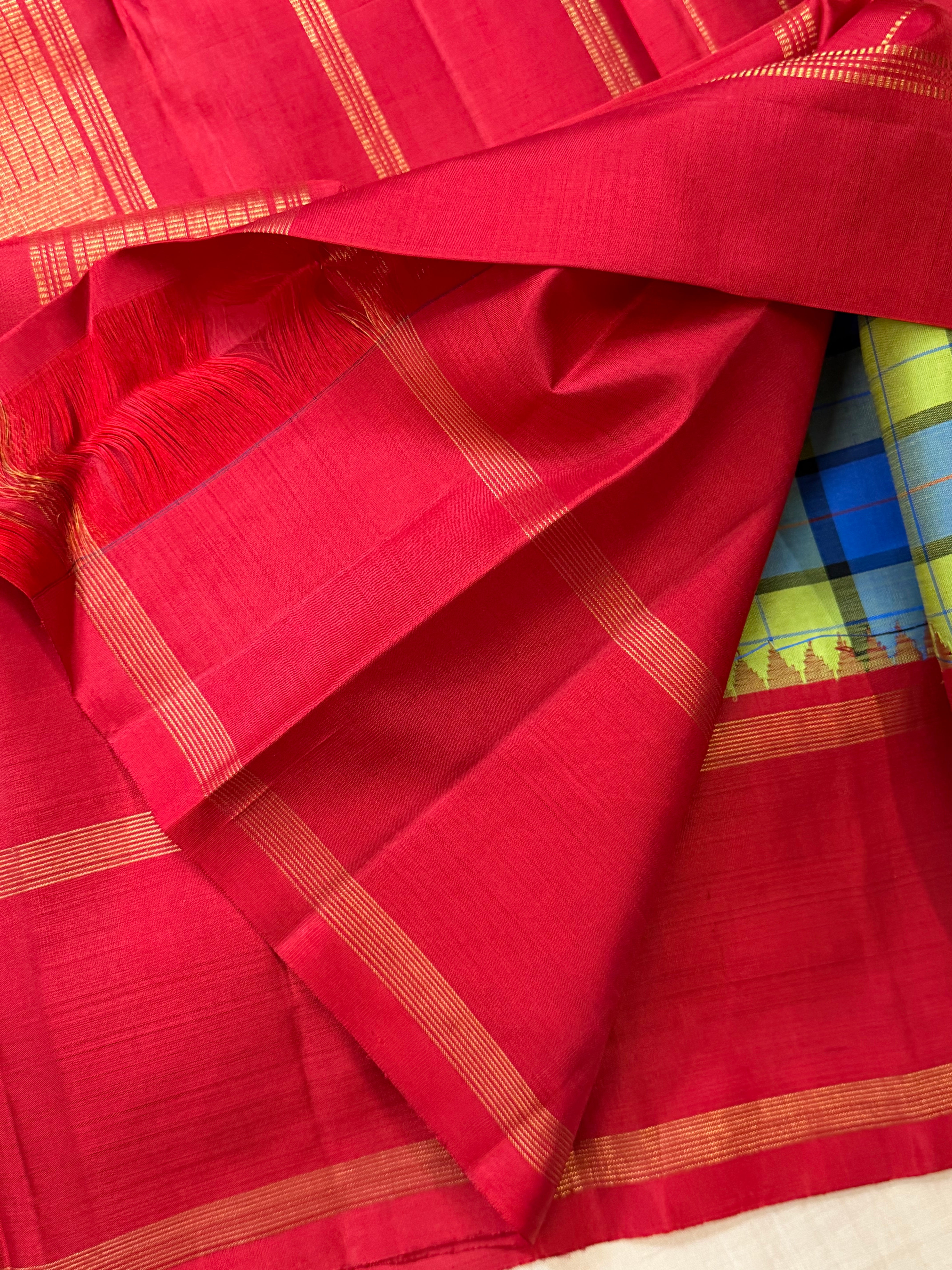 Madras checks Korvai / Arani silk