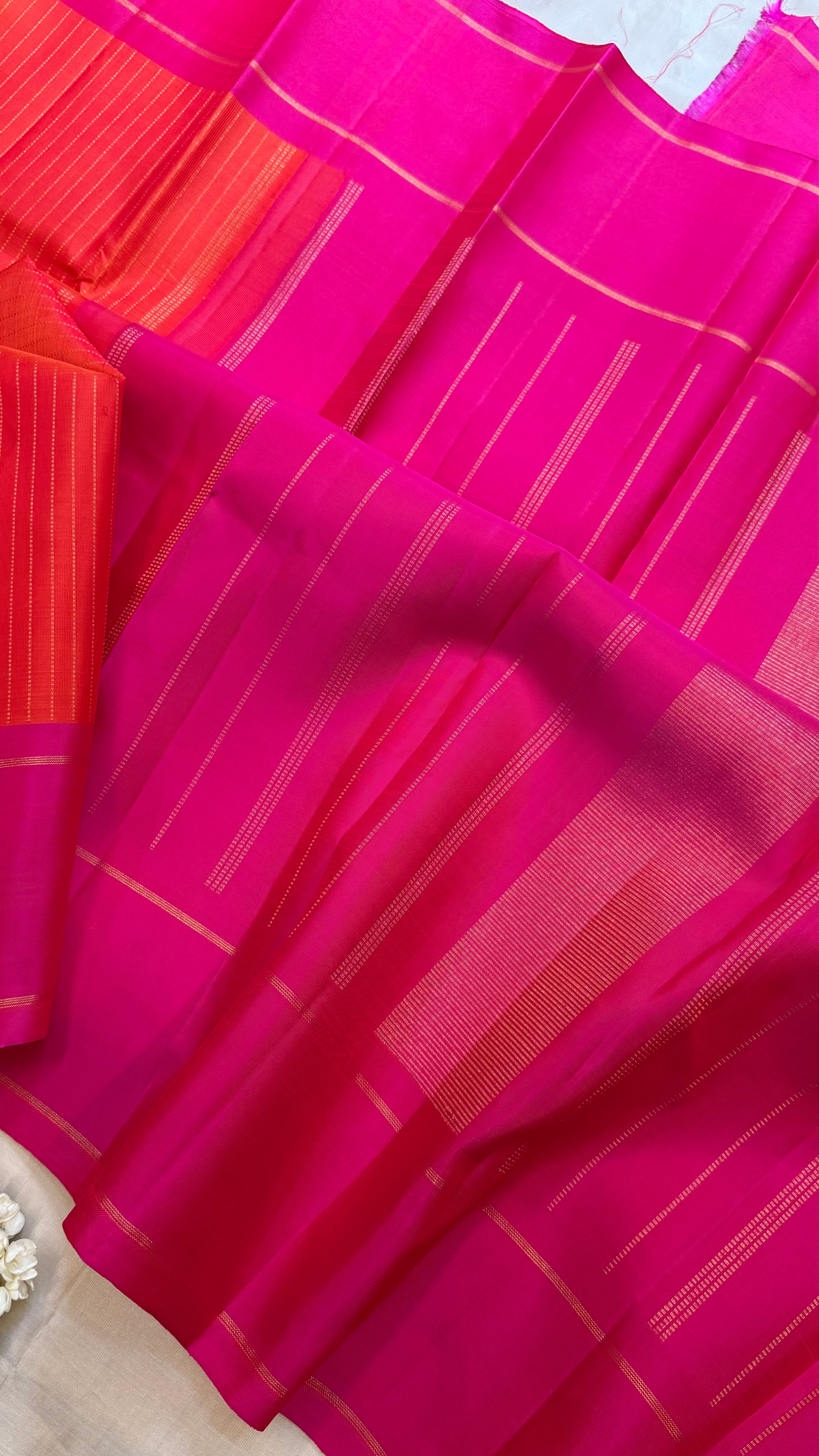 Orange and pink / Kanjipuram silk