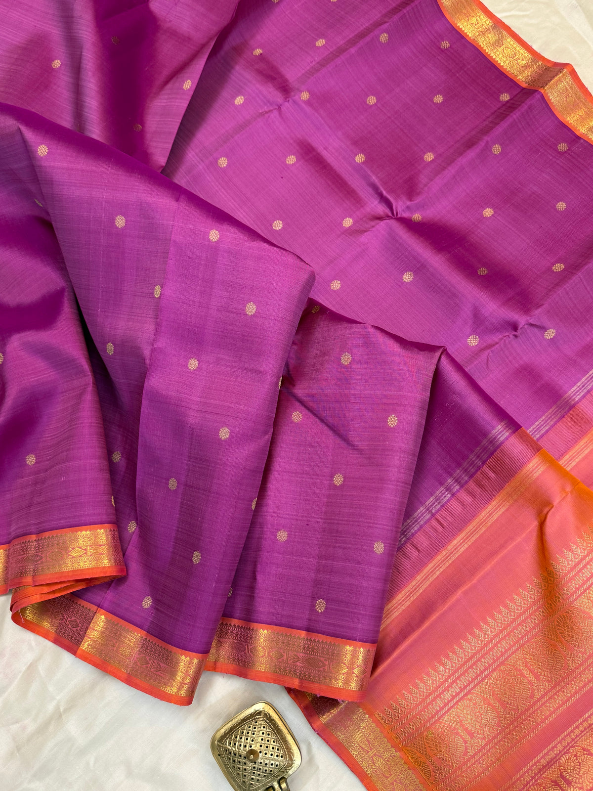 Vadamalli small border with Zari Butta/kanjipuram silk saree clsa 12363
