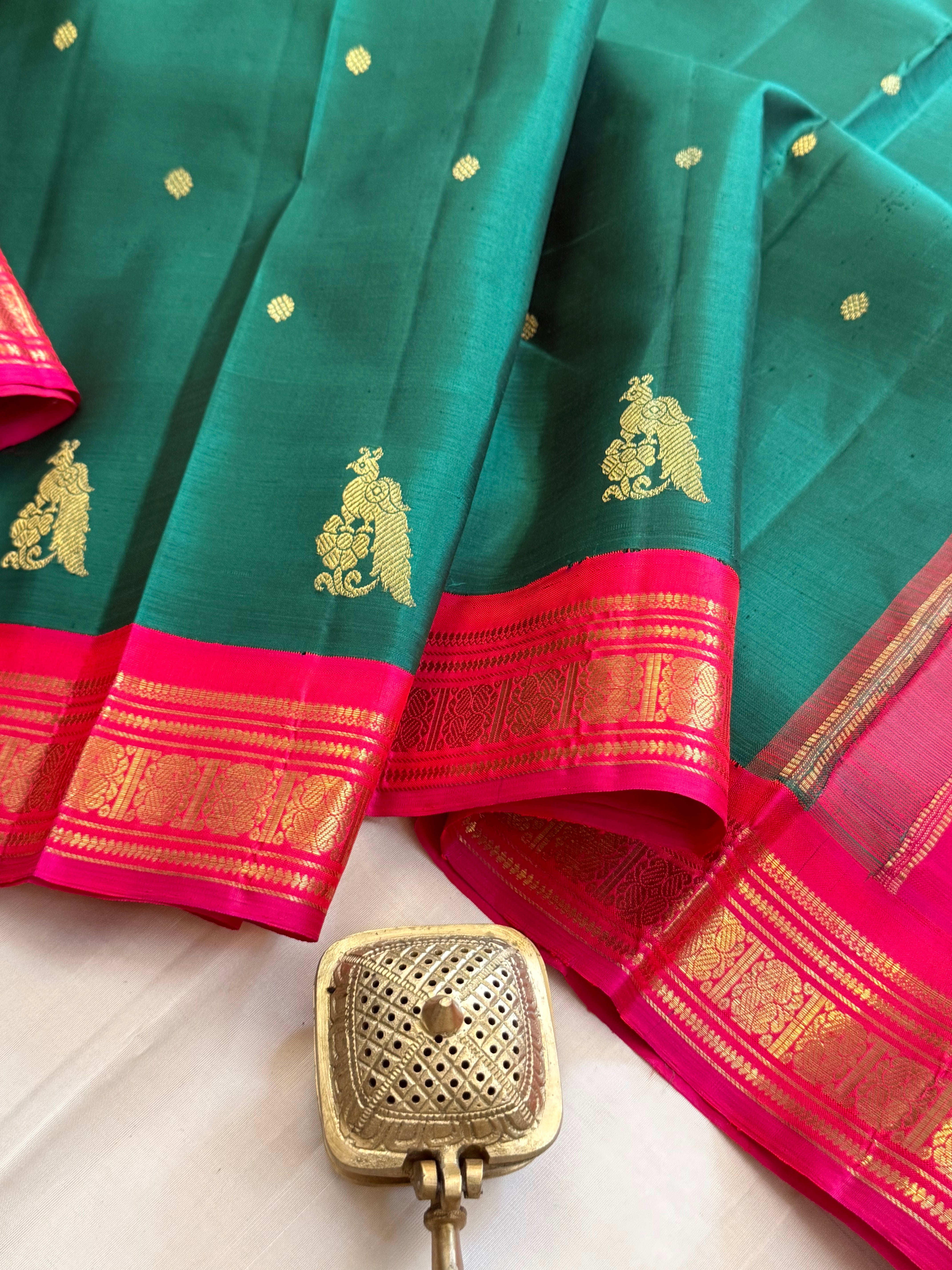 Vintage recreated saree Korvai Pure Kanjipuram silk CLSA10127