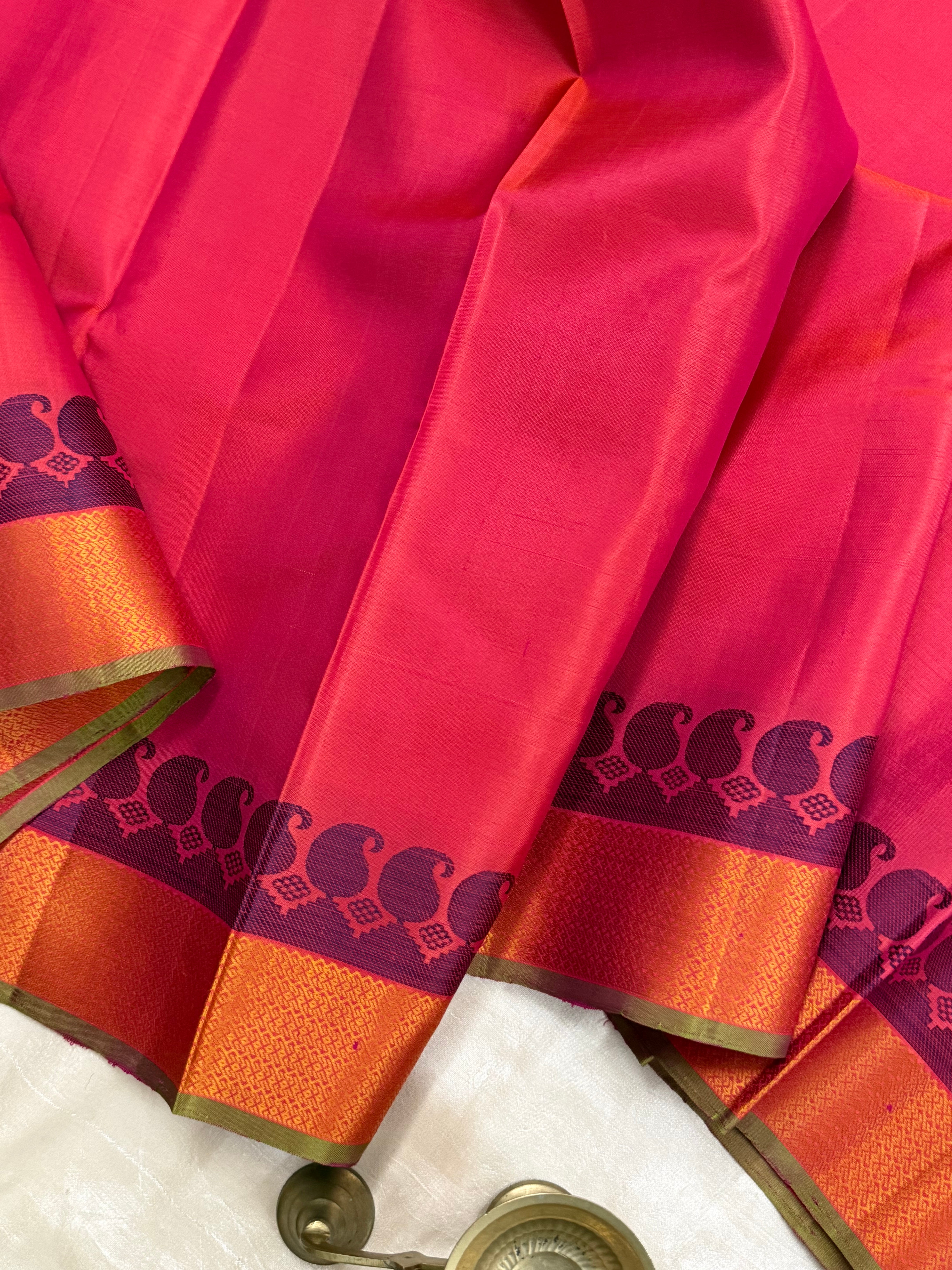Pink shot orange / Varnangal Soft Silk