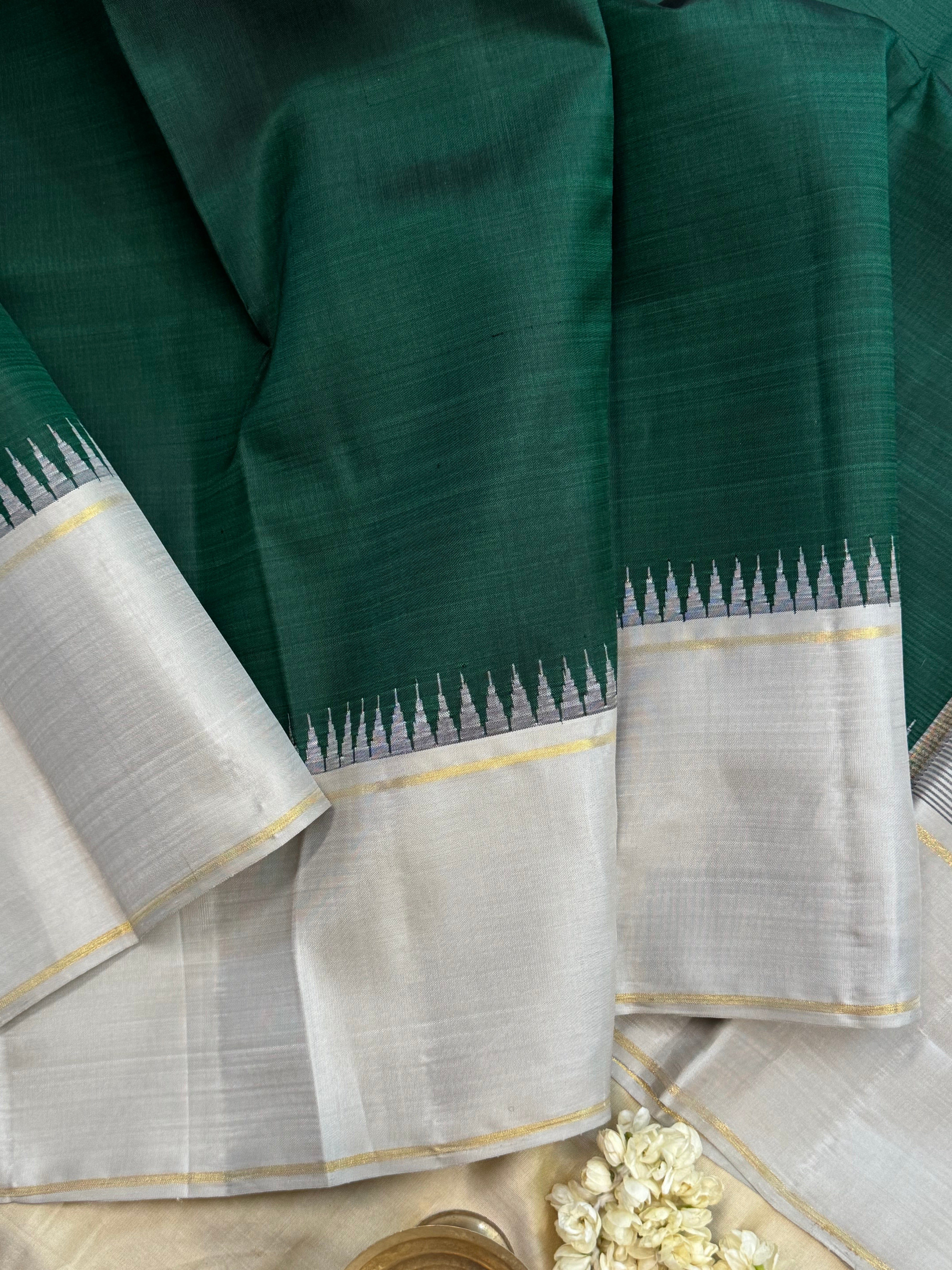 Green and silver grey / Arani silk
