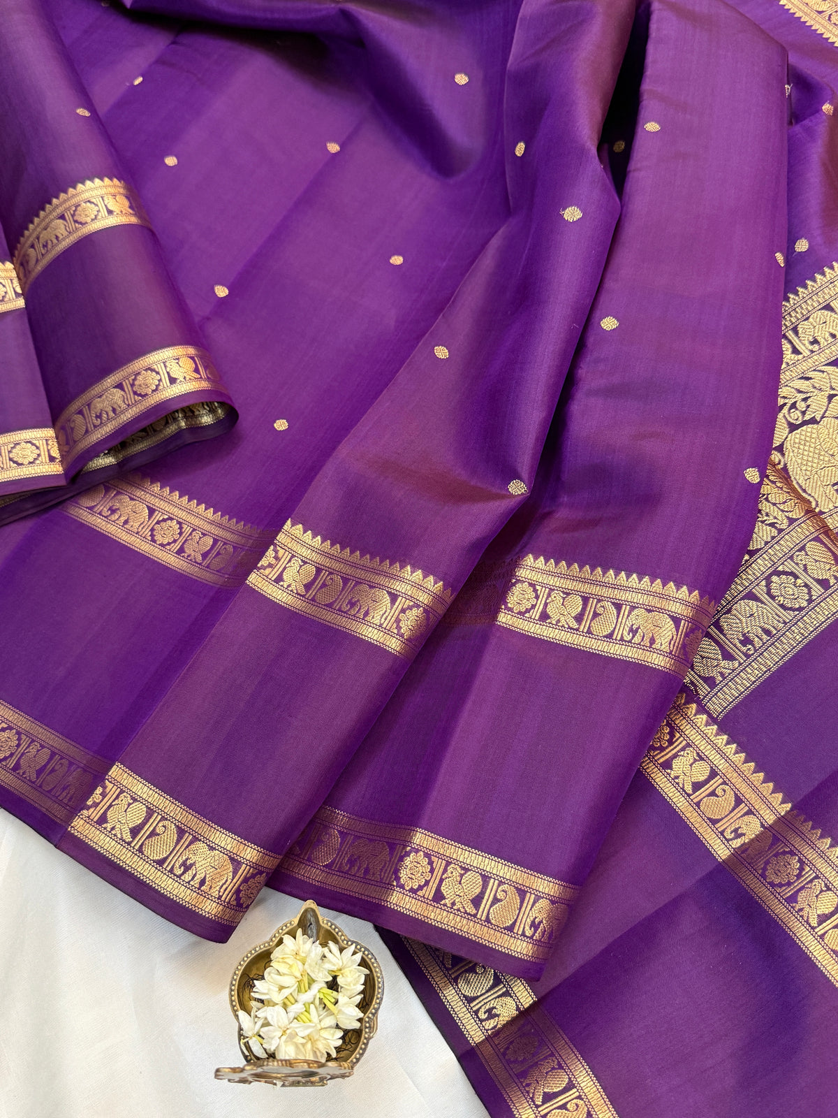 Festivel edit _Special edition _ purple with Rettapet /silk saree clsa 12399