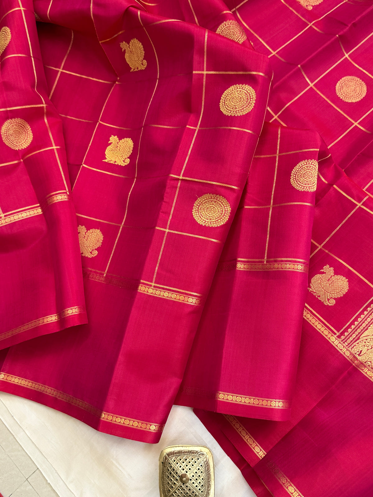 Special edition fuchsia pink with Zari kattam butta silk saree/clsa 12412