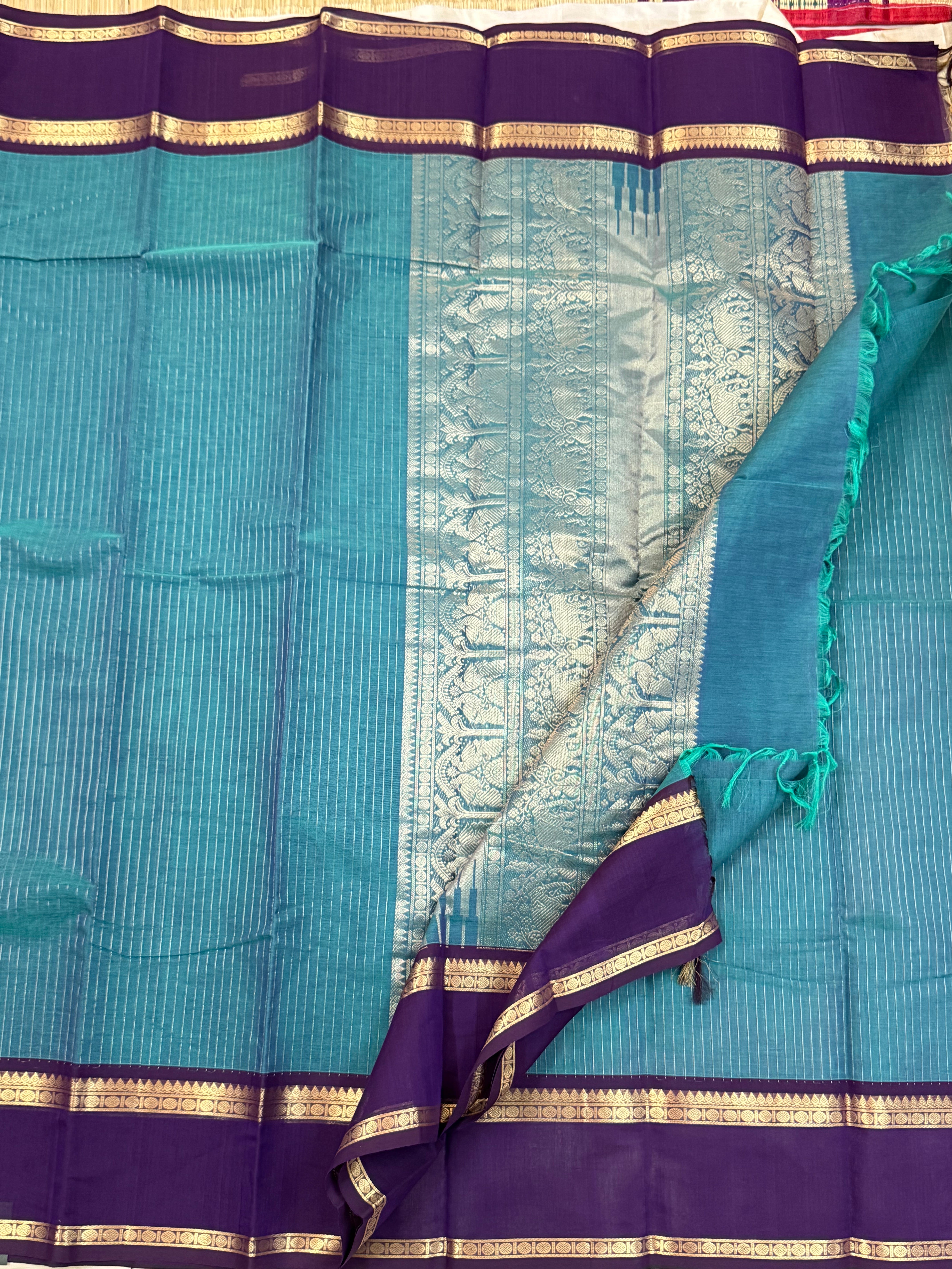 Rama blue rettapet border/ Kanchi Cotton CL5809