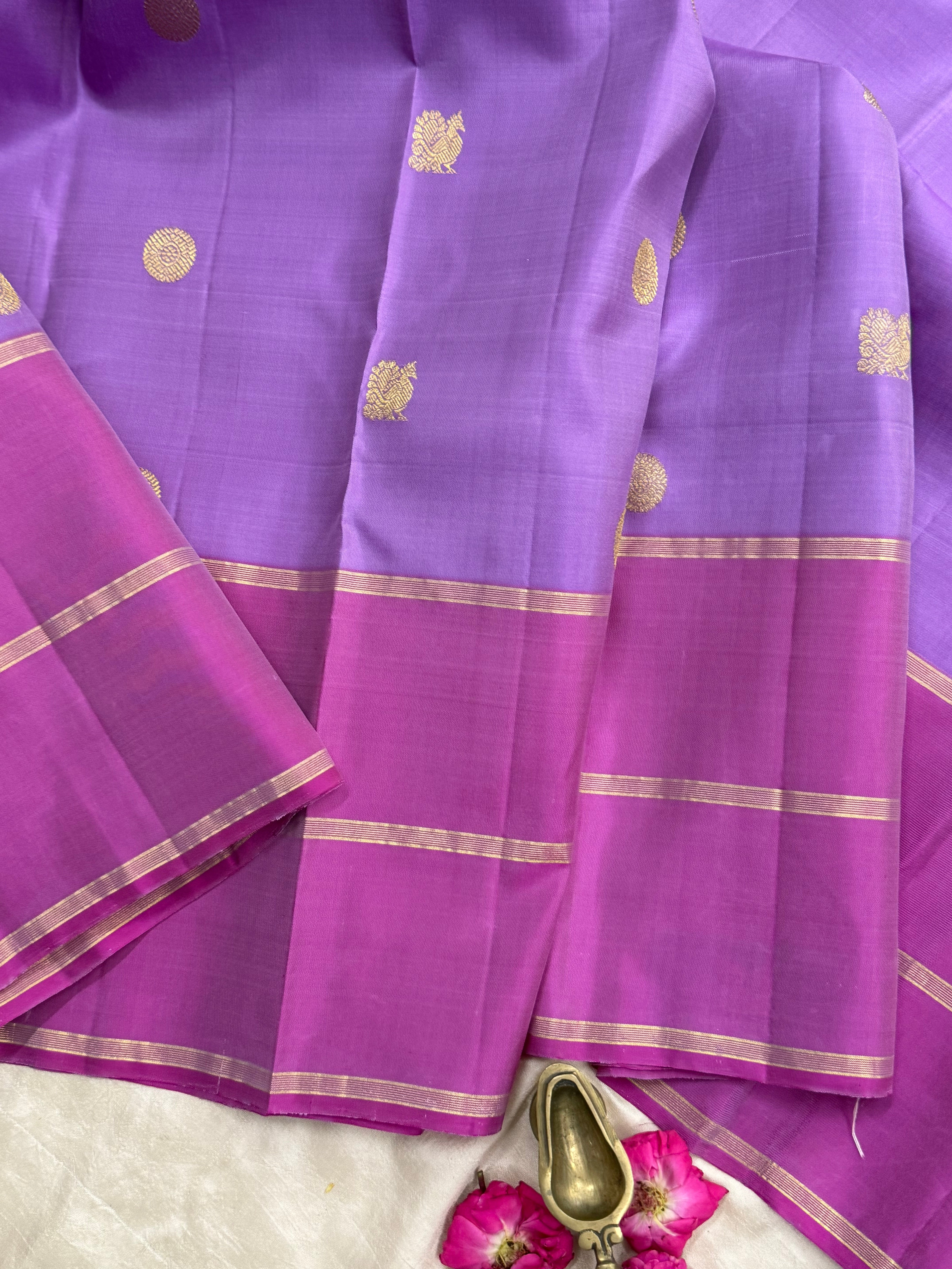 Lavender ganga jamuna border/ Arani silk