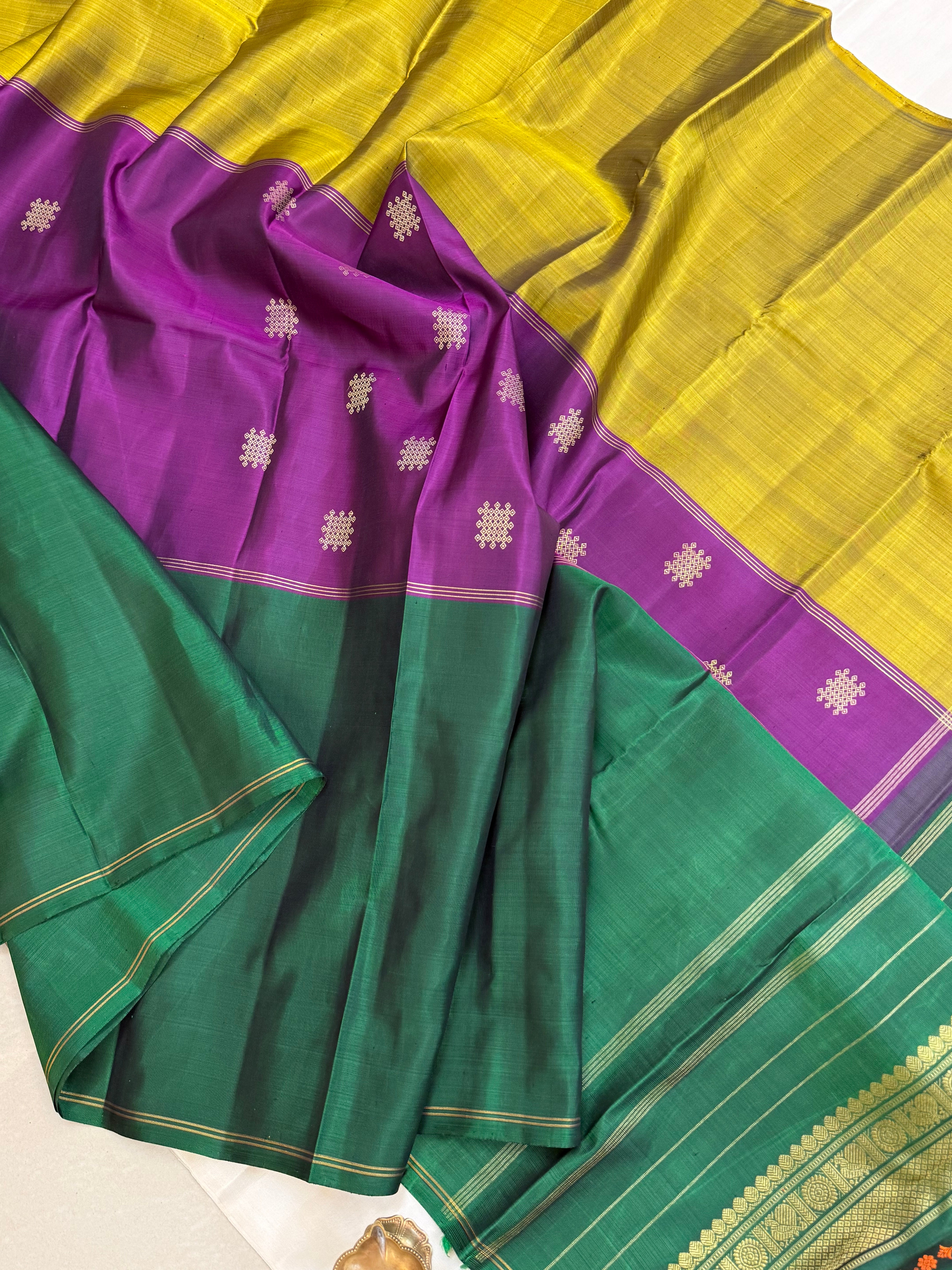 Mubbagam ganga jamuna border/ Kanjipuram silk CLSA 8232