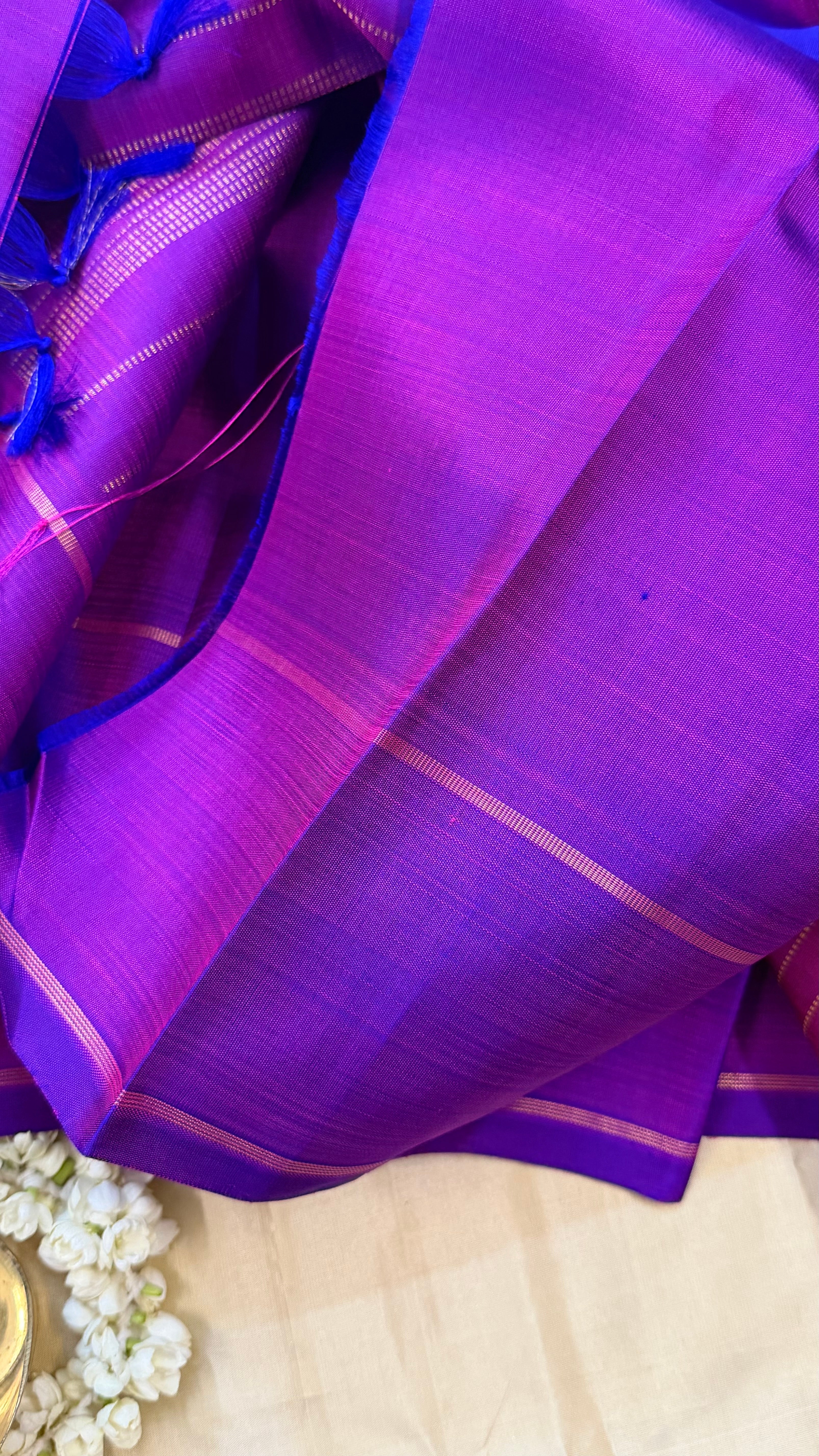 Magenta pink and purple / Kanjipuram silk
