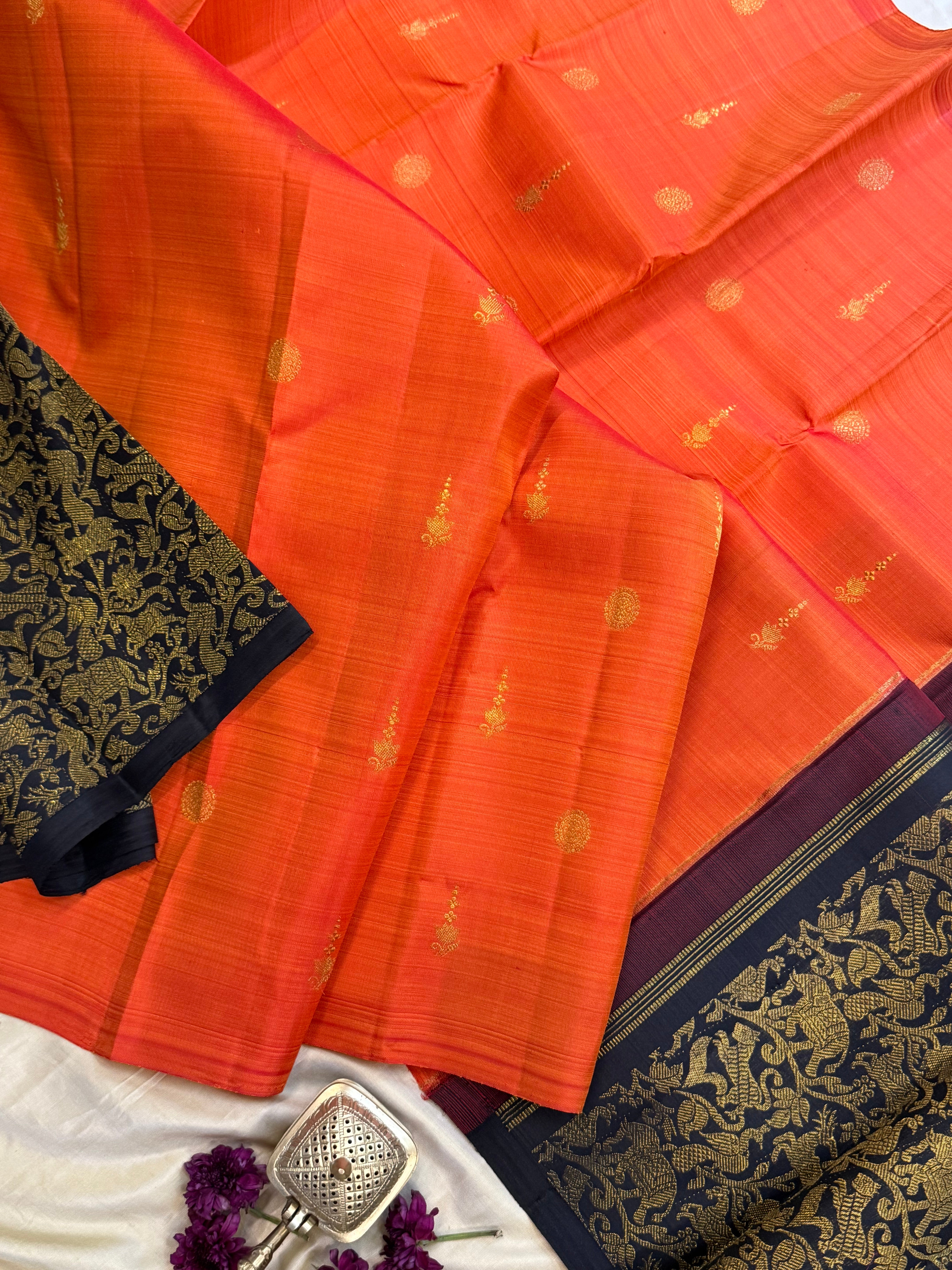 Concept saree Ornage / Kanjipuram silk