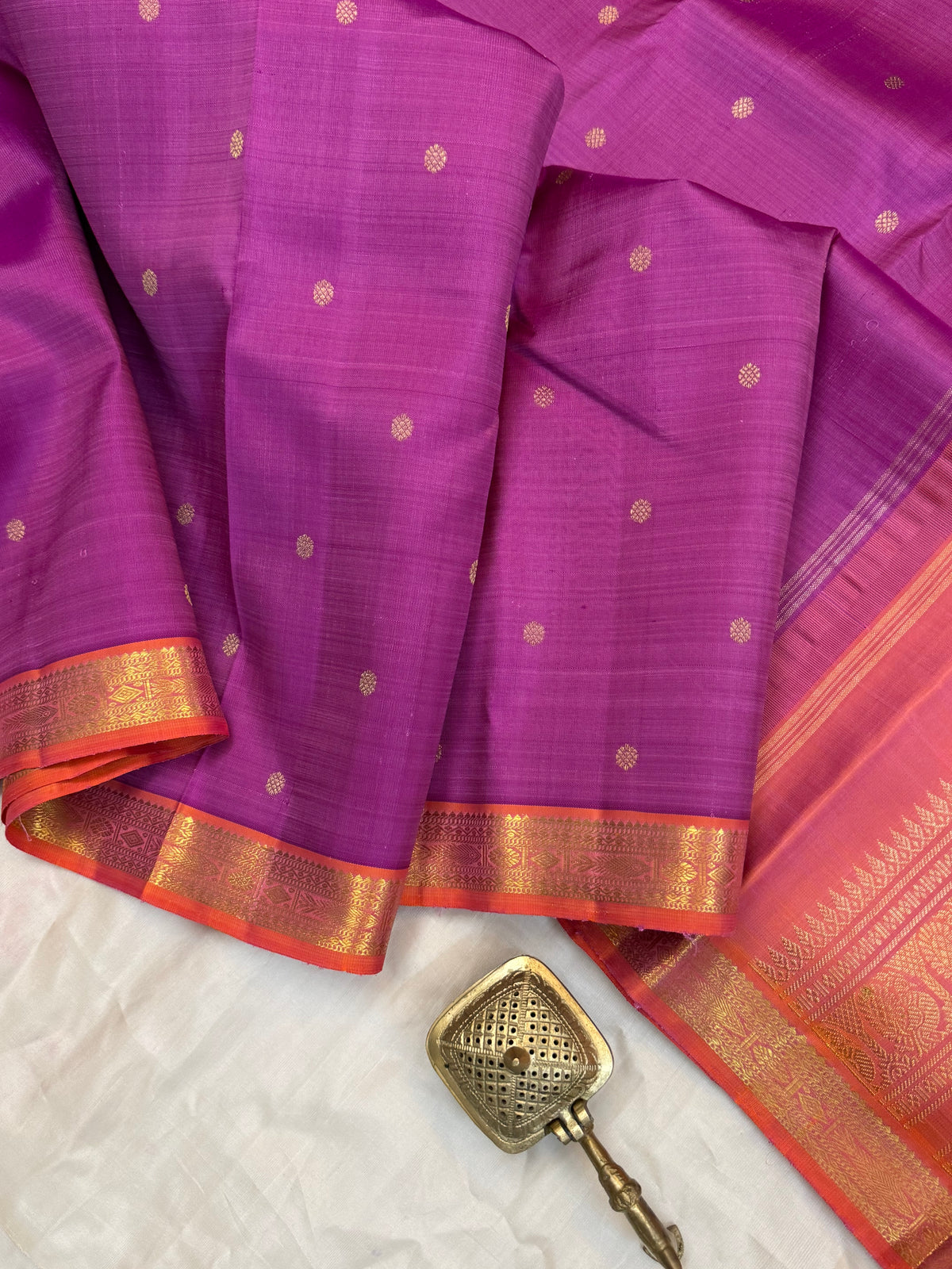 Vadamalli small border with Zari Butta/kanjipuram silk saree clsa 12363
