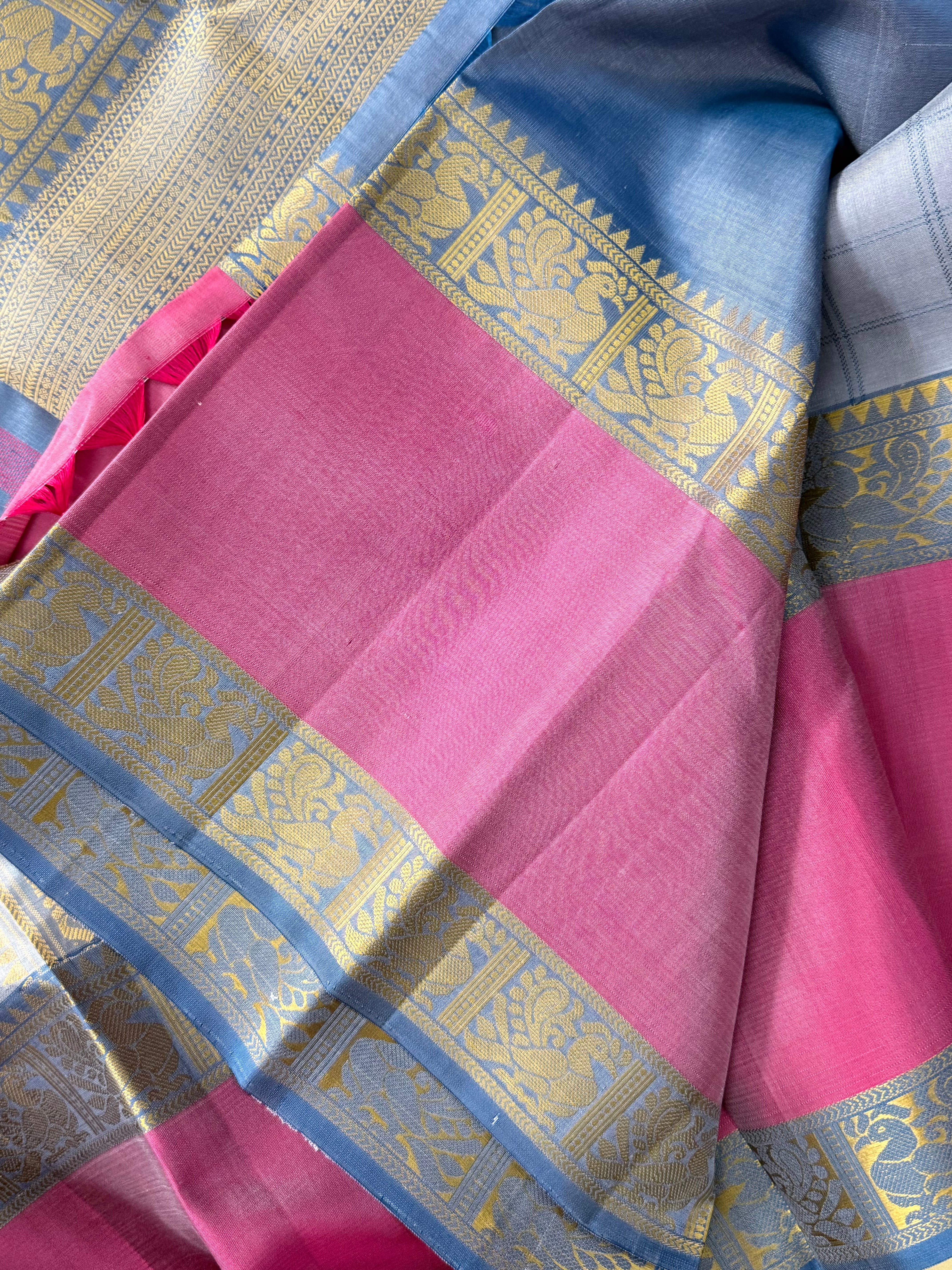 Grey kattam long border / Varnangal Soft Silk CL8755