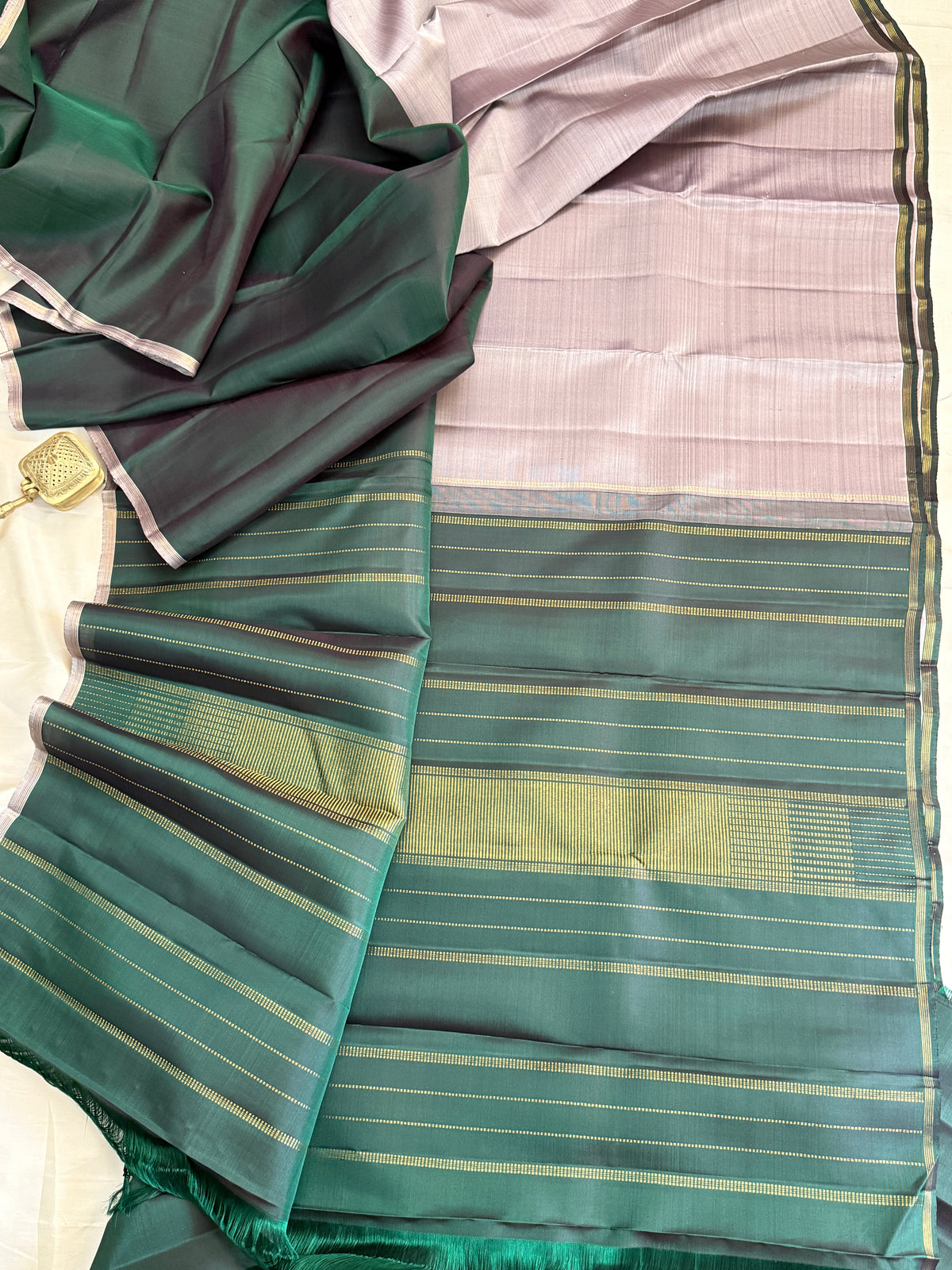 Half and Half pure Zari/Kanjipuram silk saree clsa 12323