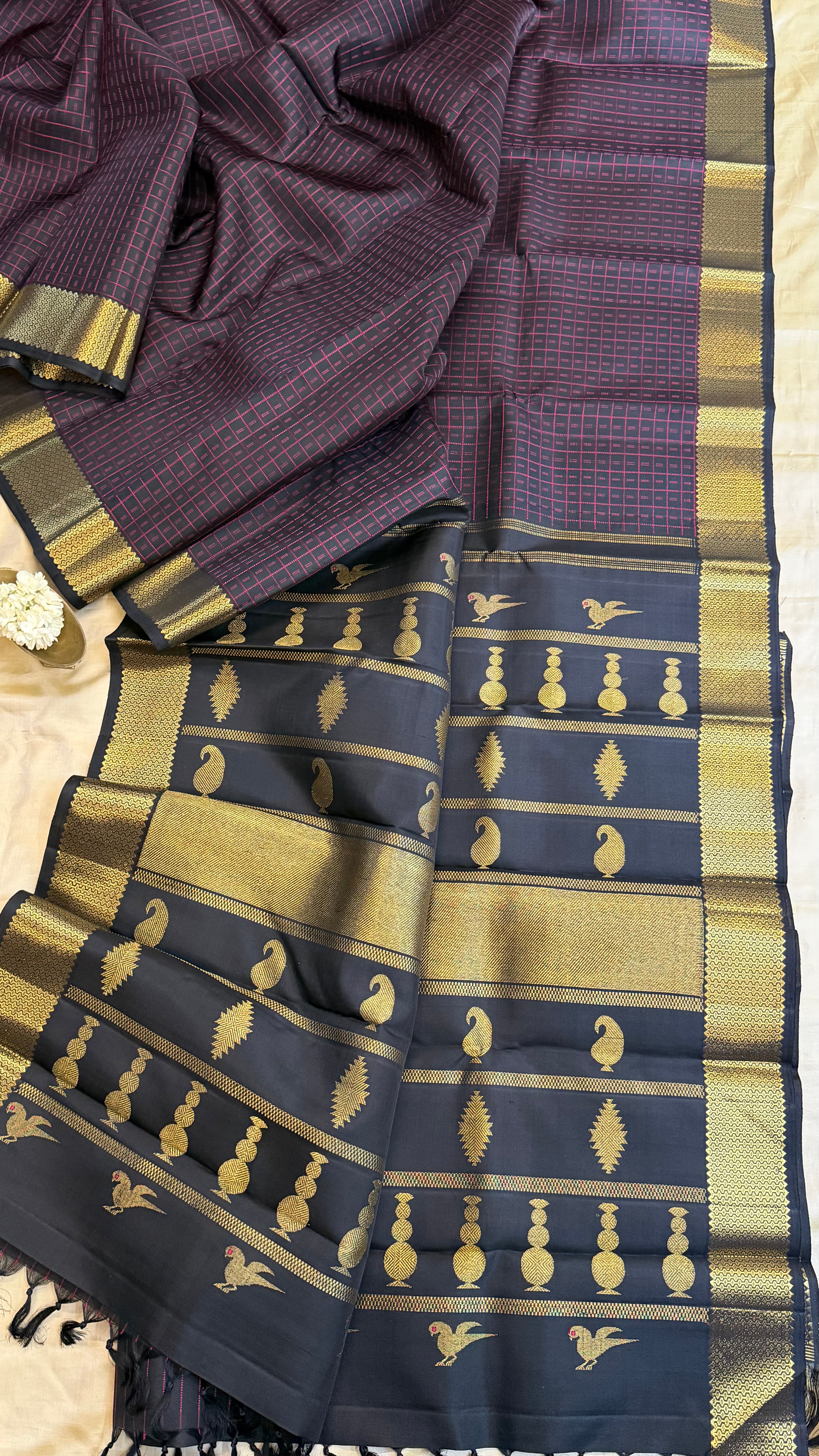 Black Pooja Kattam/ Kanjipuram silk sarees