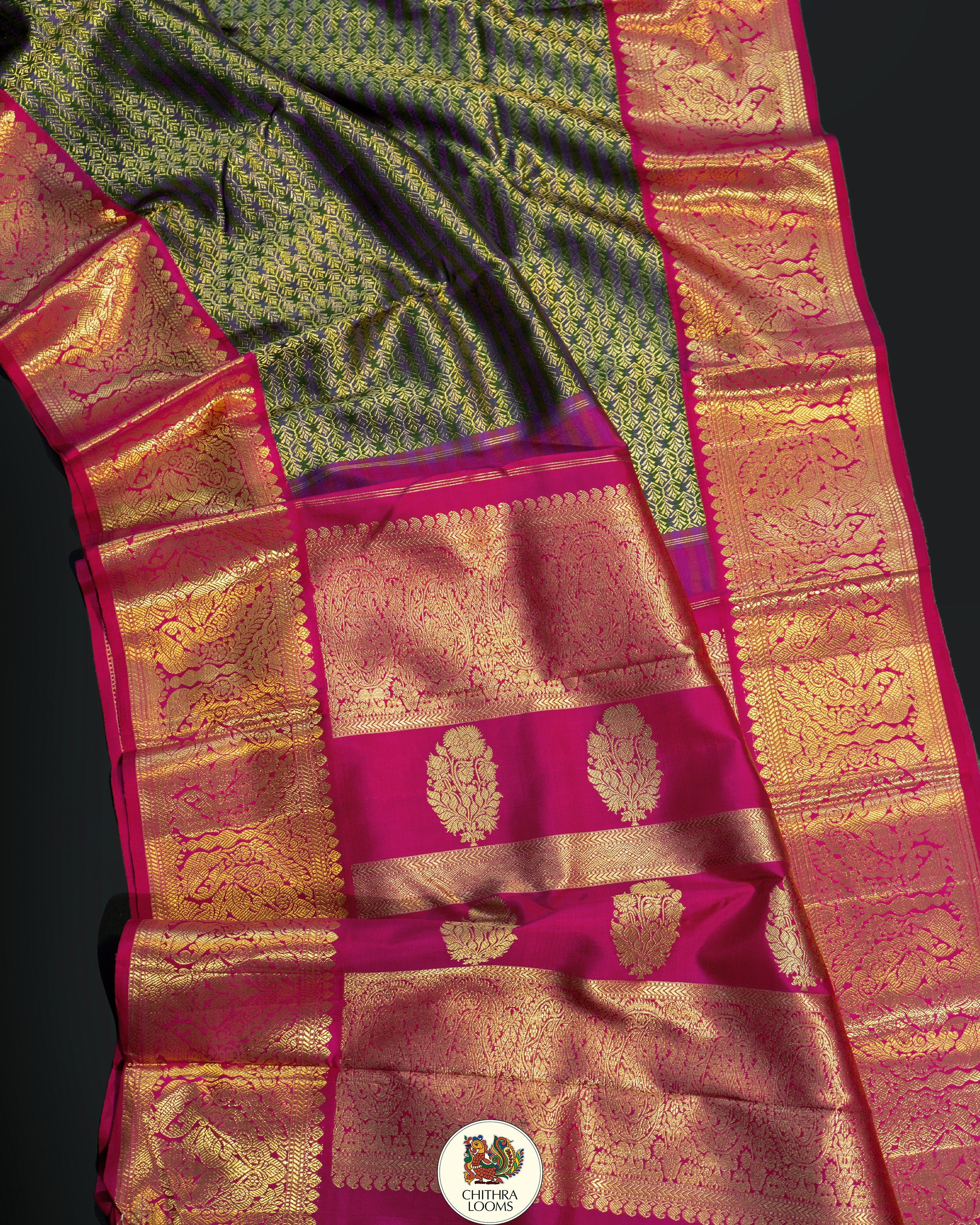 Brocade Lehariya : Bridal Kanjipuram silk