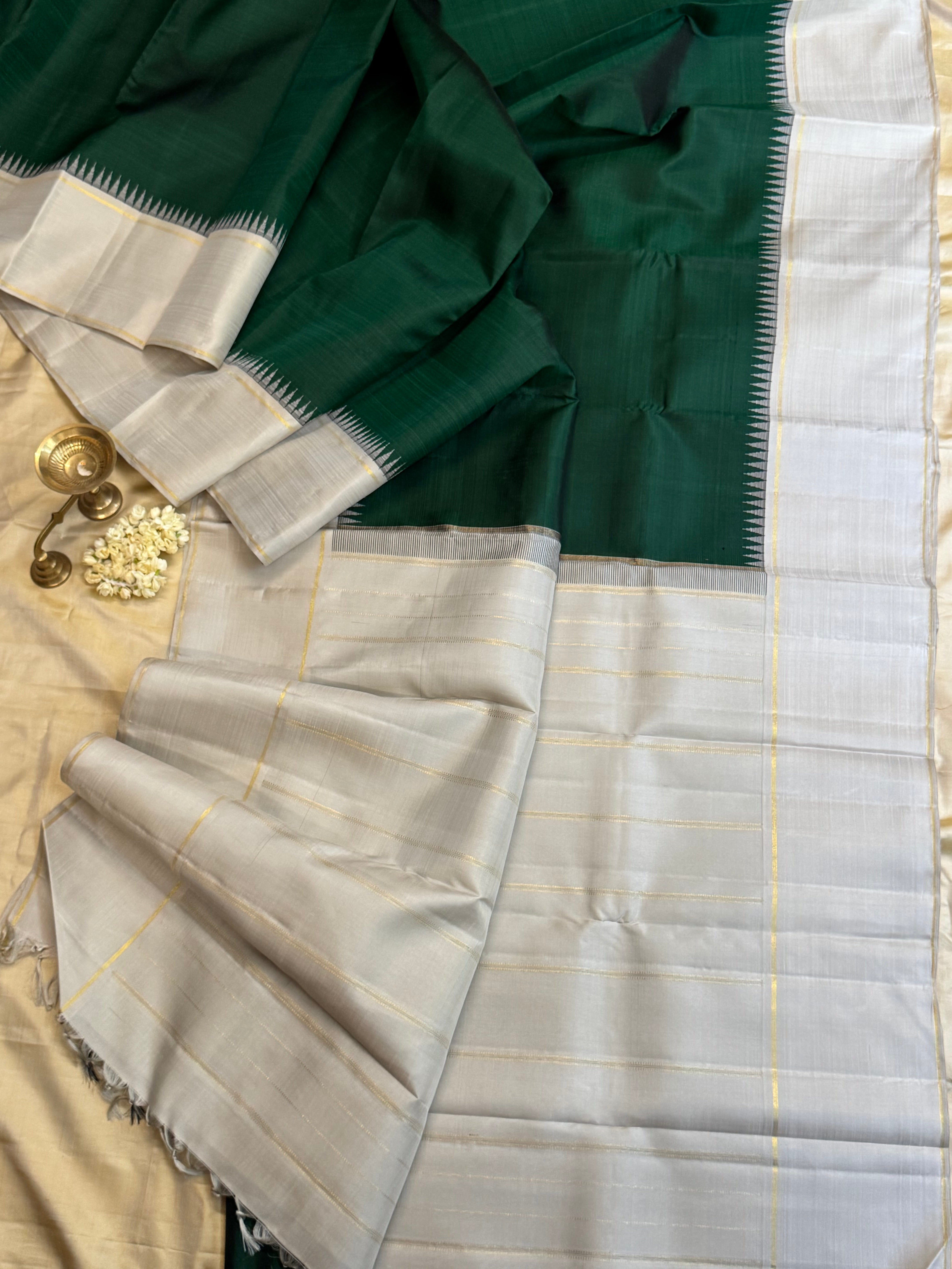Green and silver grey / Arani silk