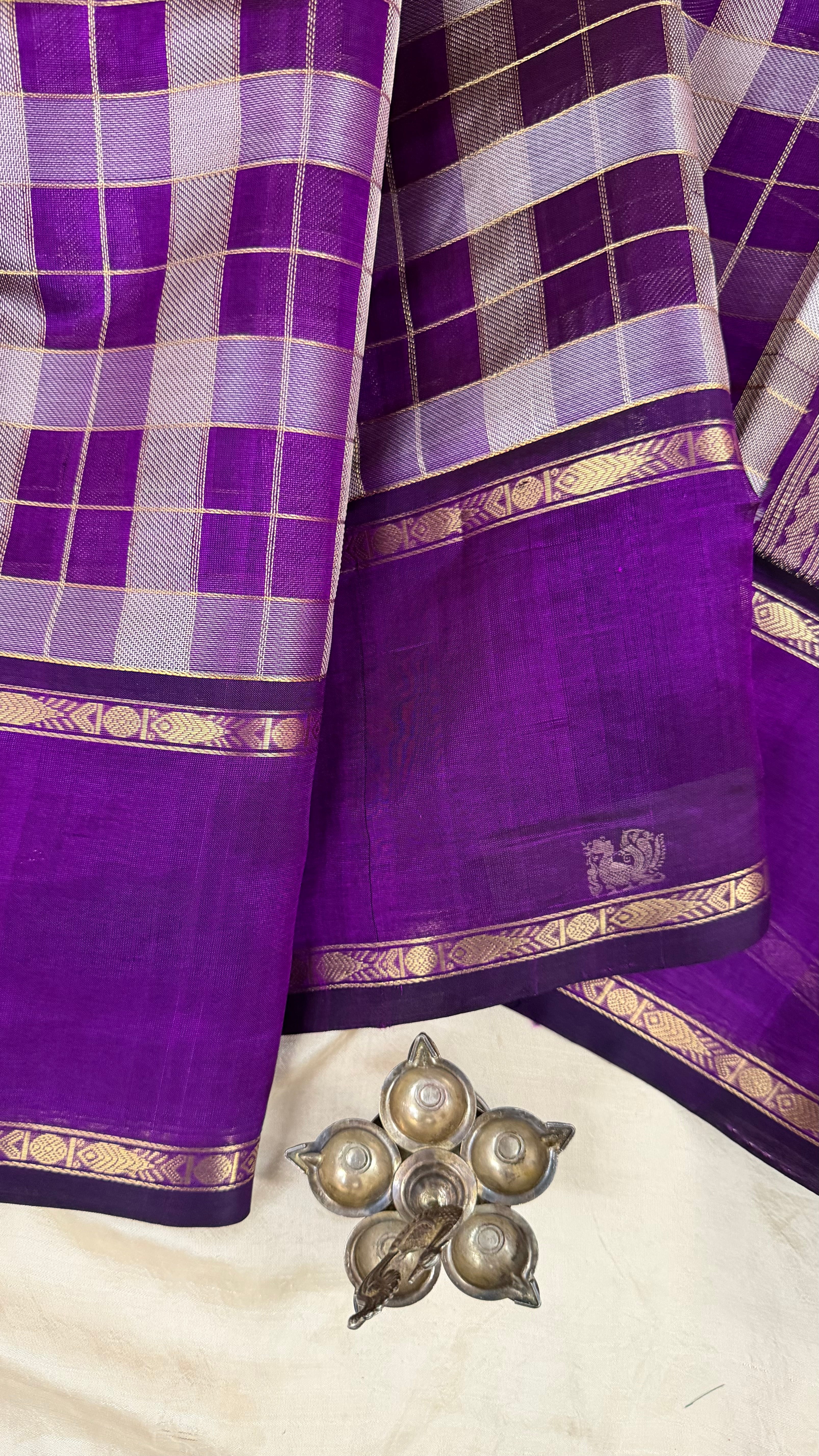 Chettinad Kattam purple / Premium Silk Cotton CLSA5166