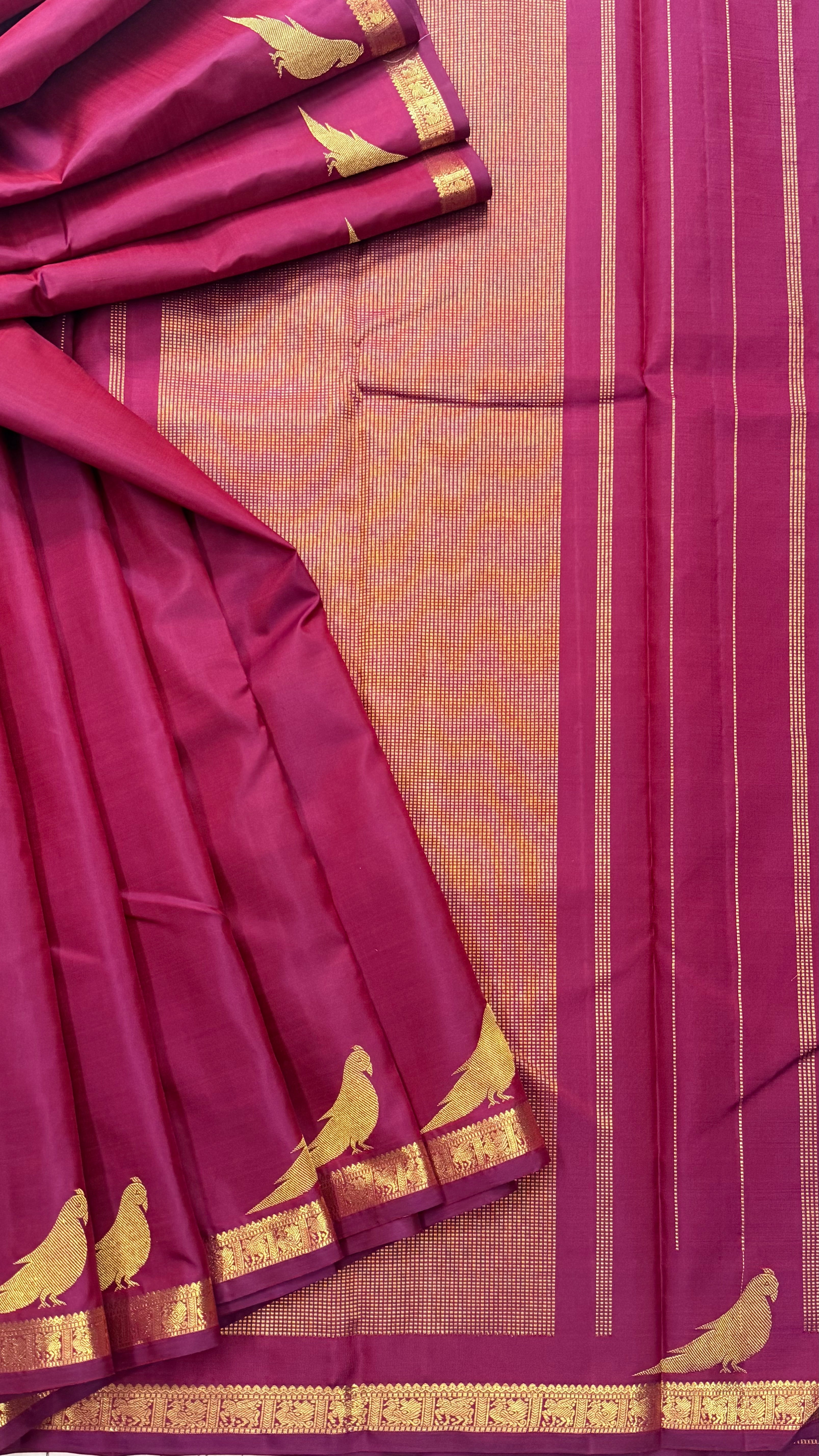 KILIYE : purple shot Kanjipuram silk