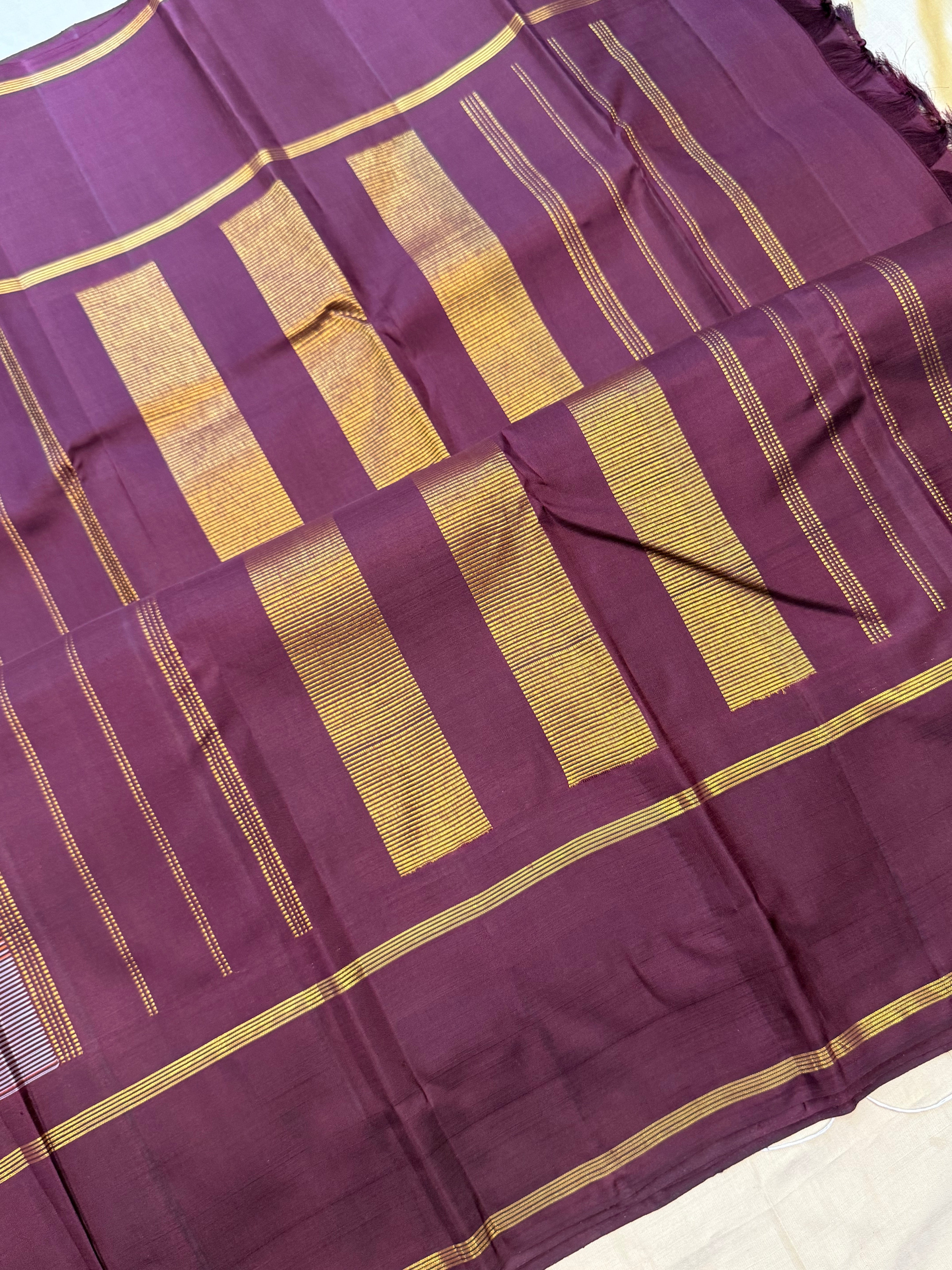 Vintage checks and rettapet border/ Arani silk