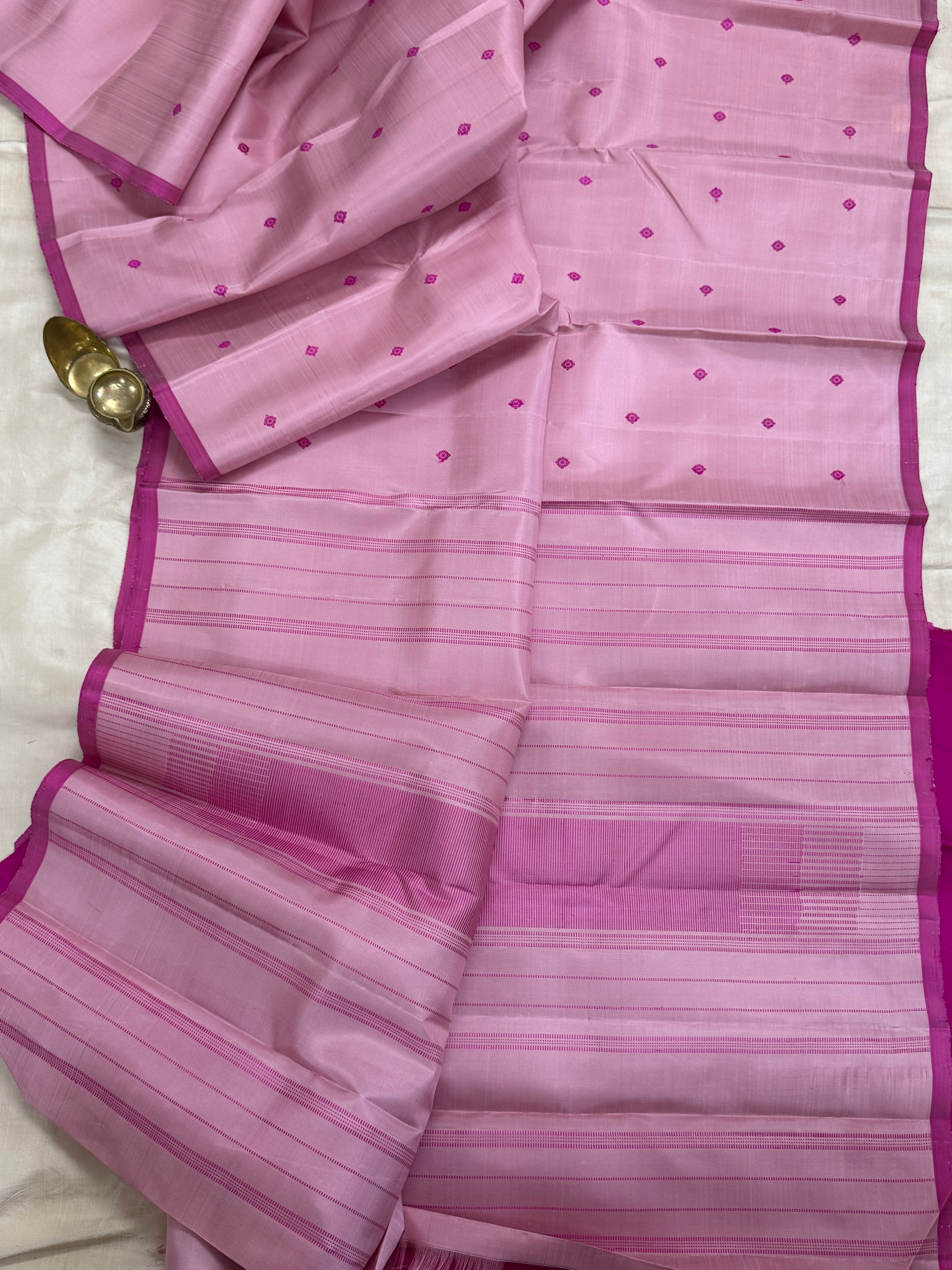Pink thread butta / Kanjipuram silk