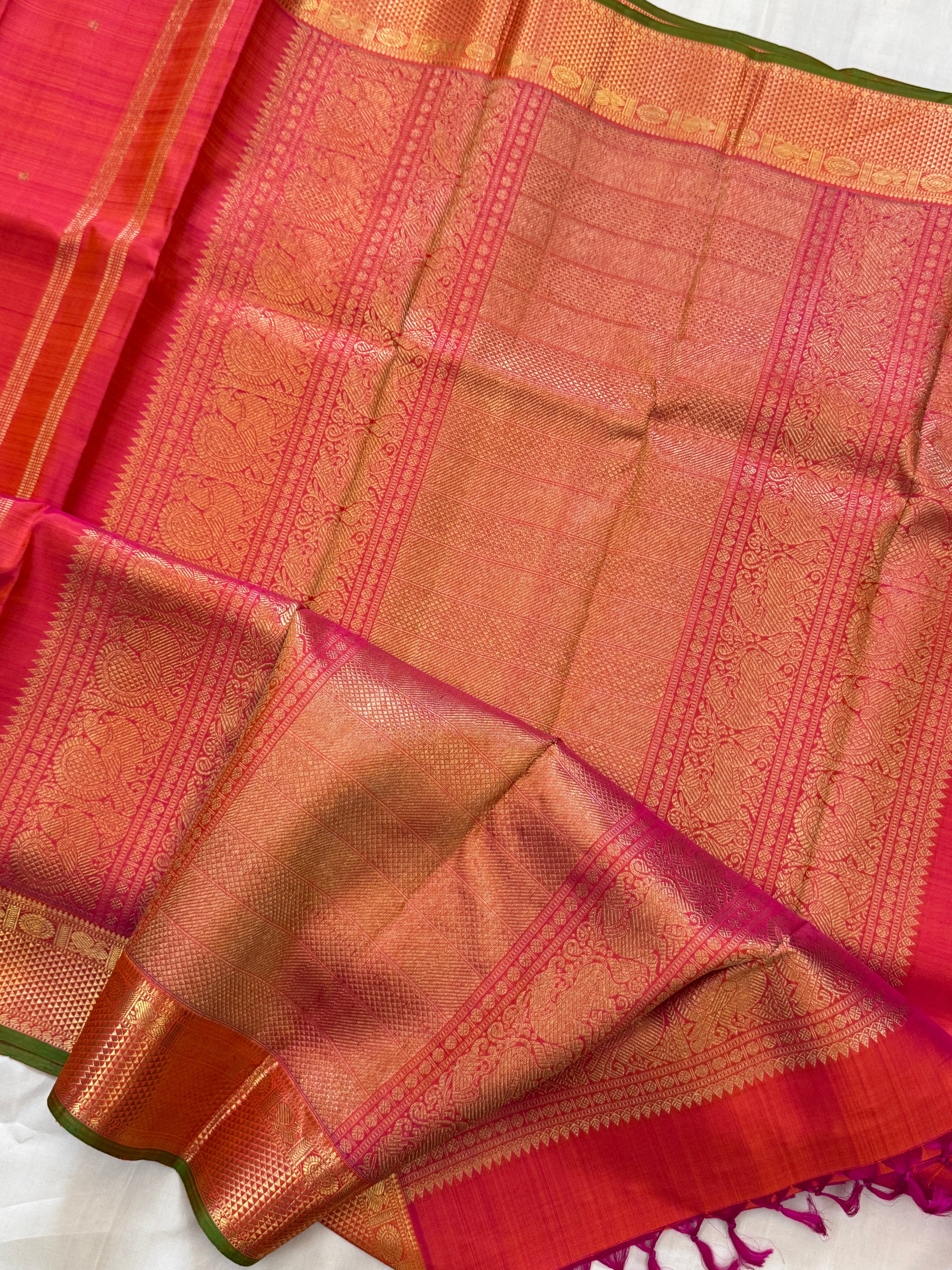 Semi contrast / Kanjipuram silk saree CLSA3280