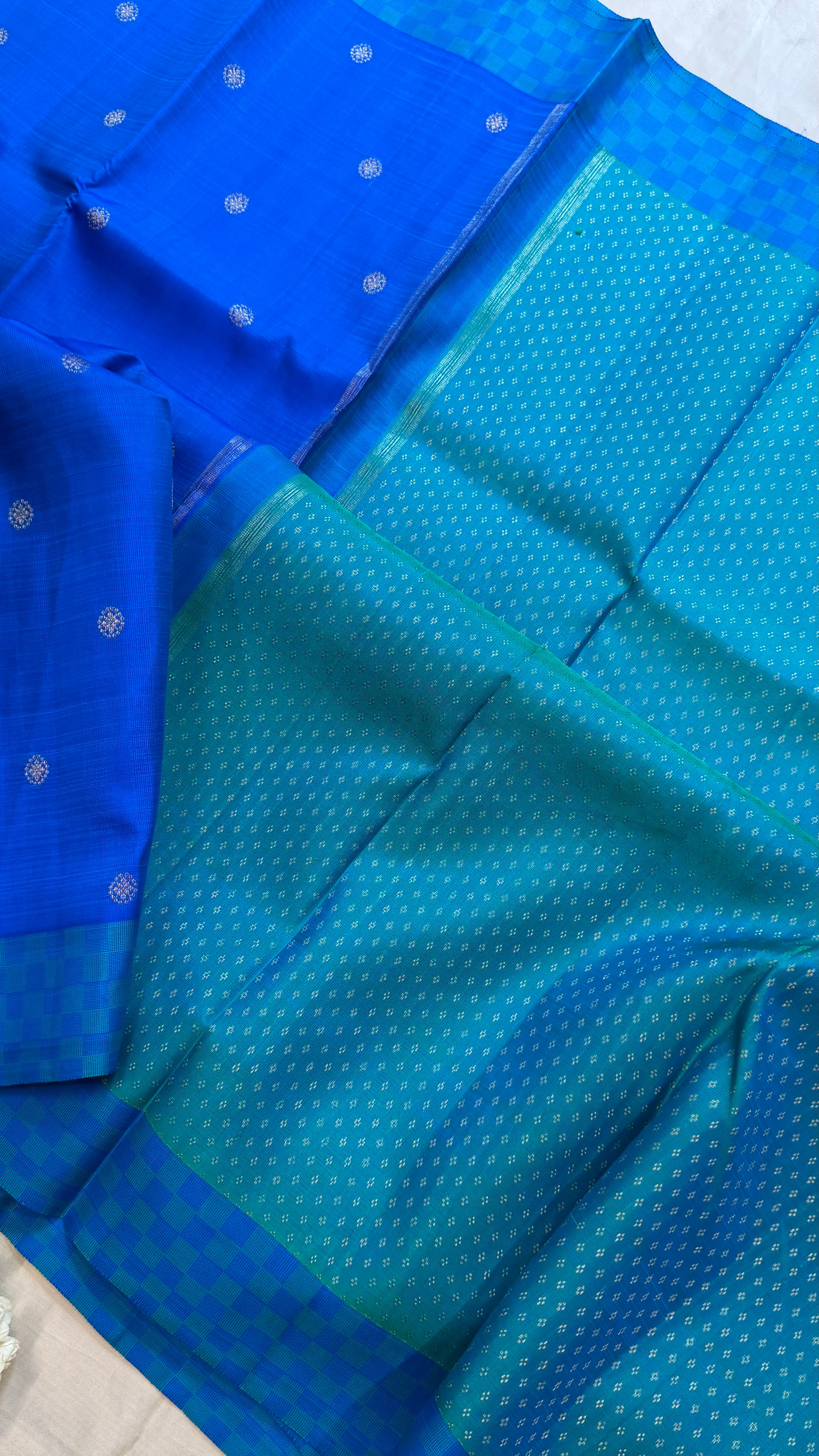 Blue paimadi border / Kanjipuram silk