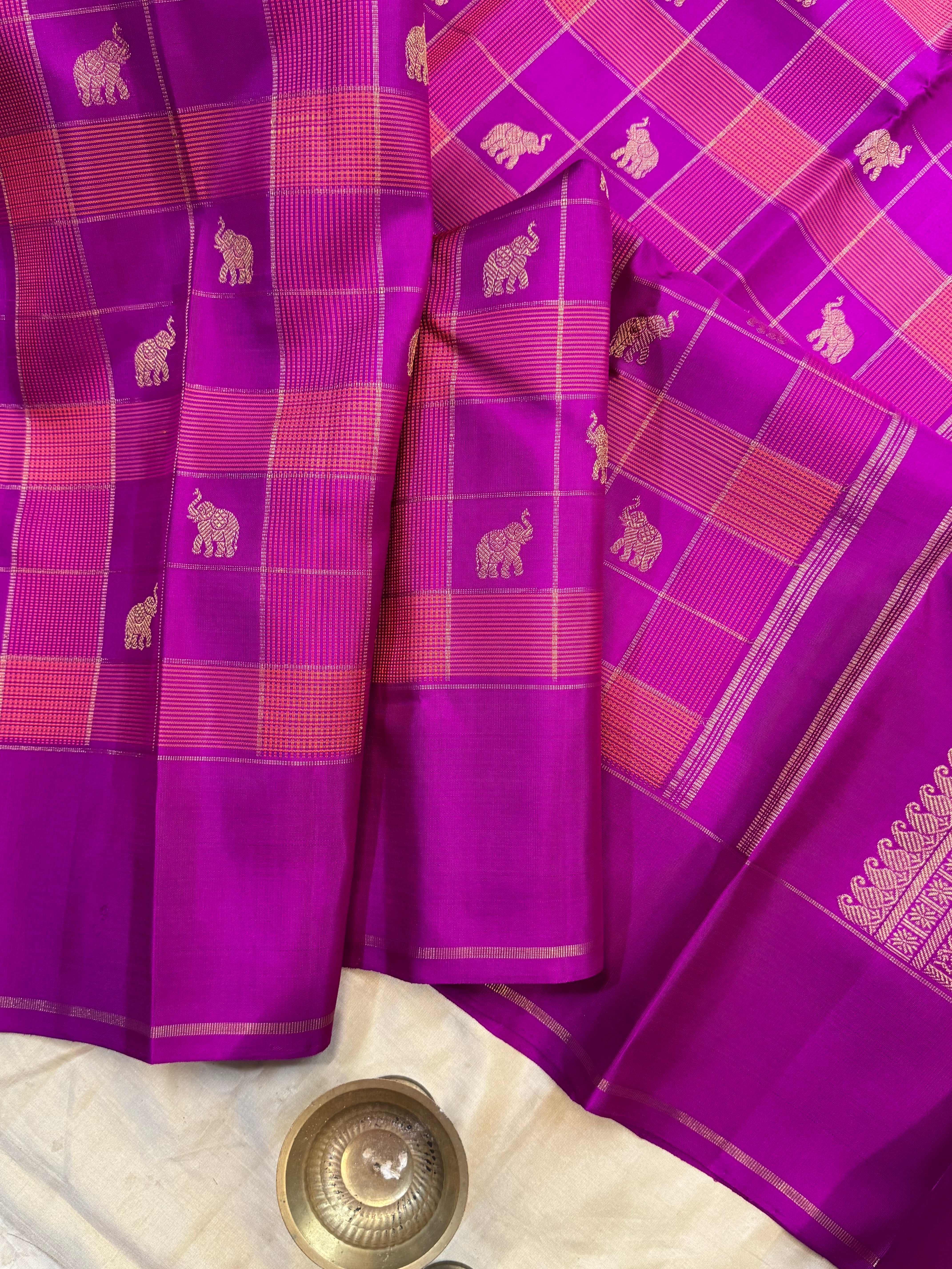 Pink Chettinad Kattam / Kanjipuram silk