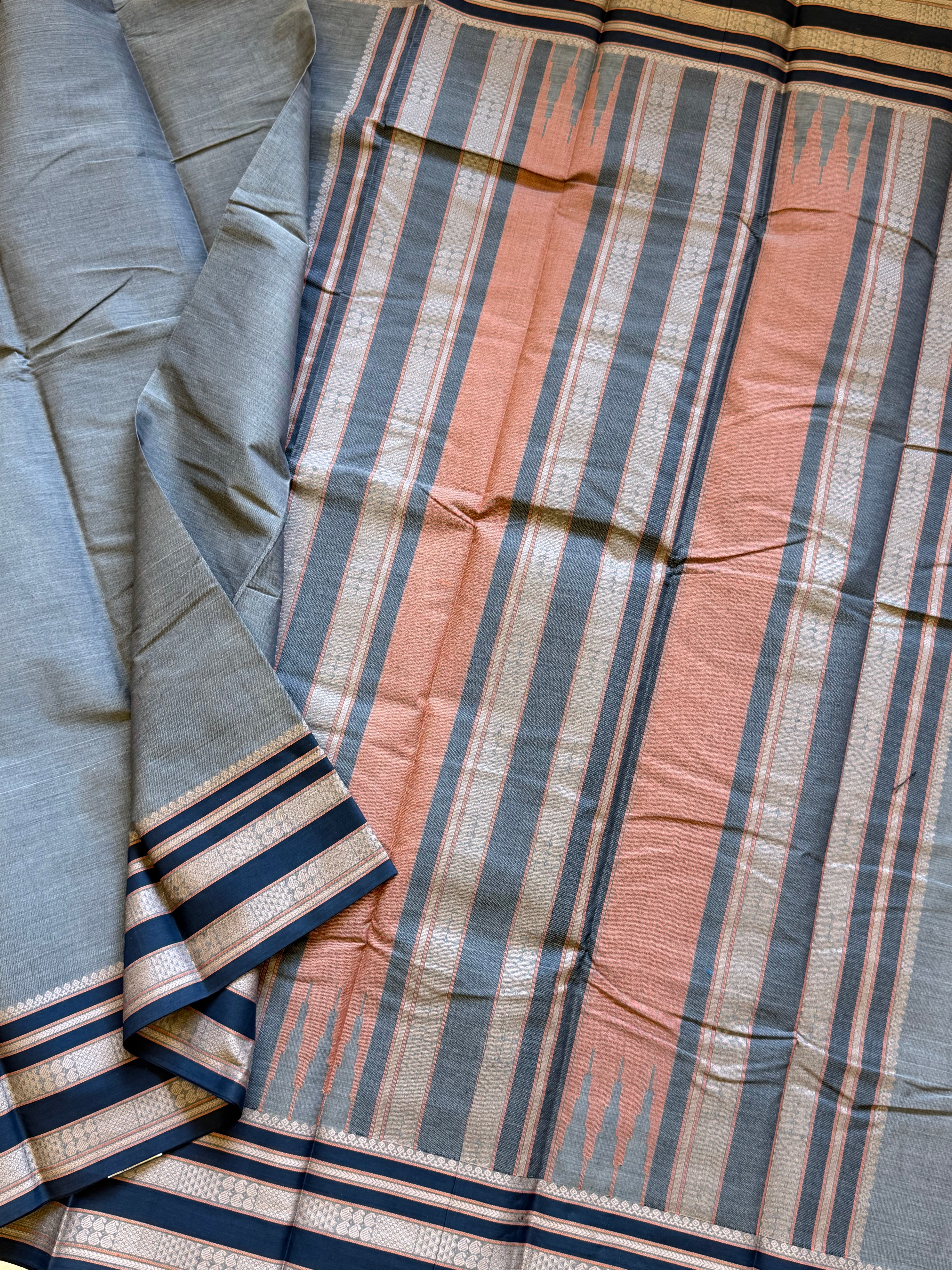 Grey black varisapet / Kanchi cotton